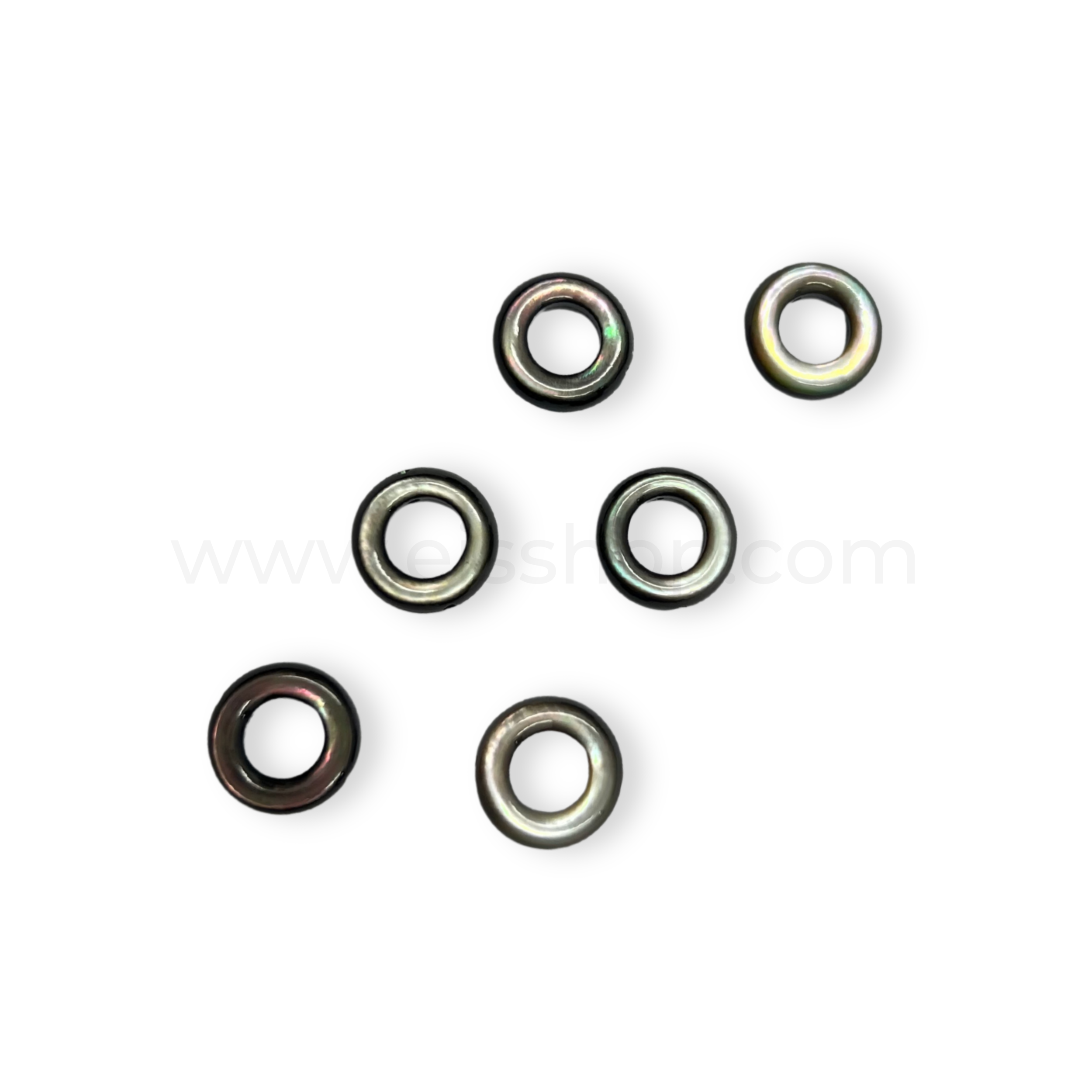 Puff Ring Black Shell 10mm with Hole