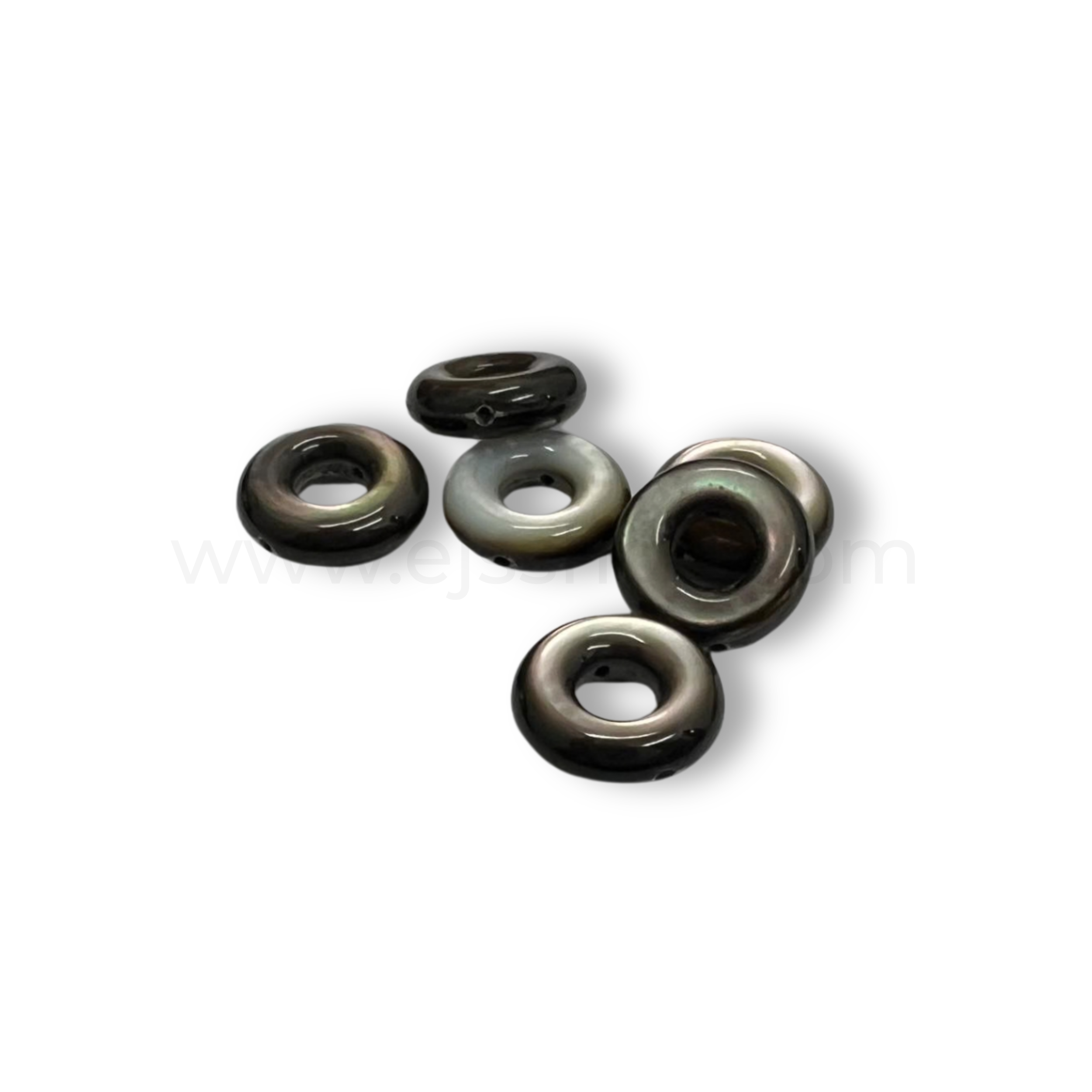 Puff Ring Black Shell 10mm with Hole
