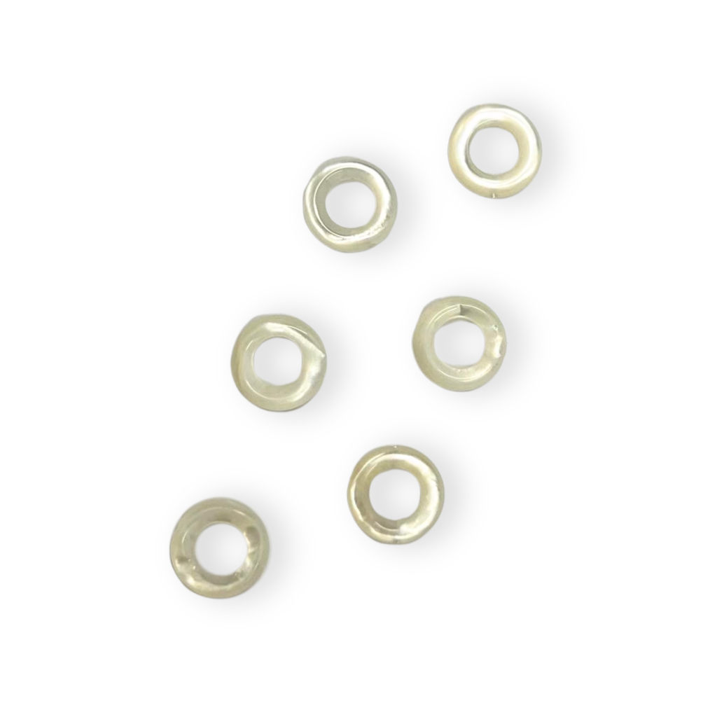 Puff Ring White Shell 10mm with Hole