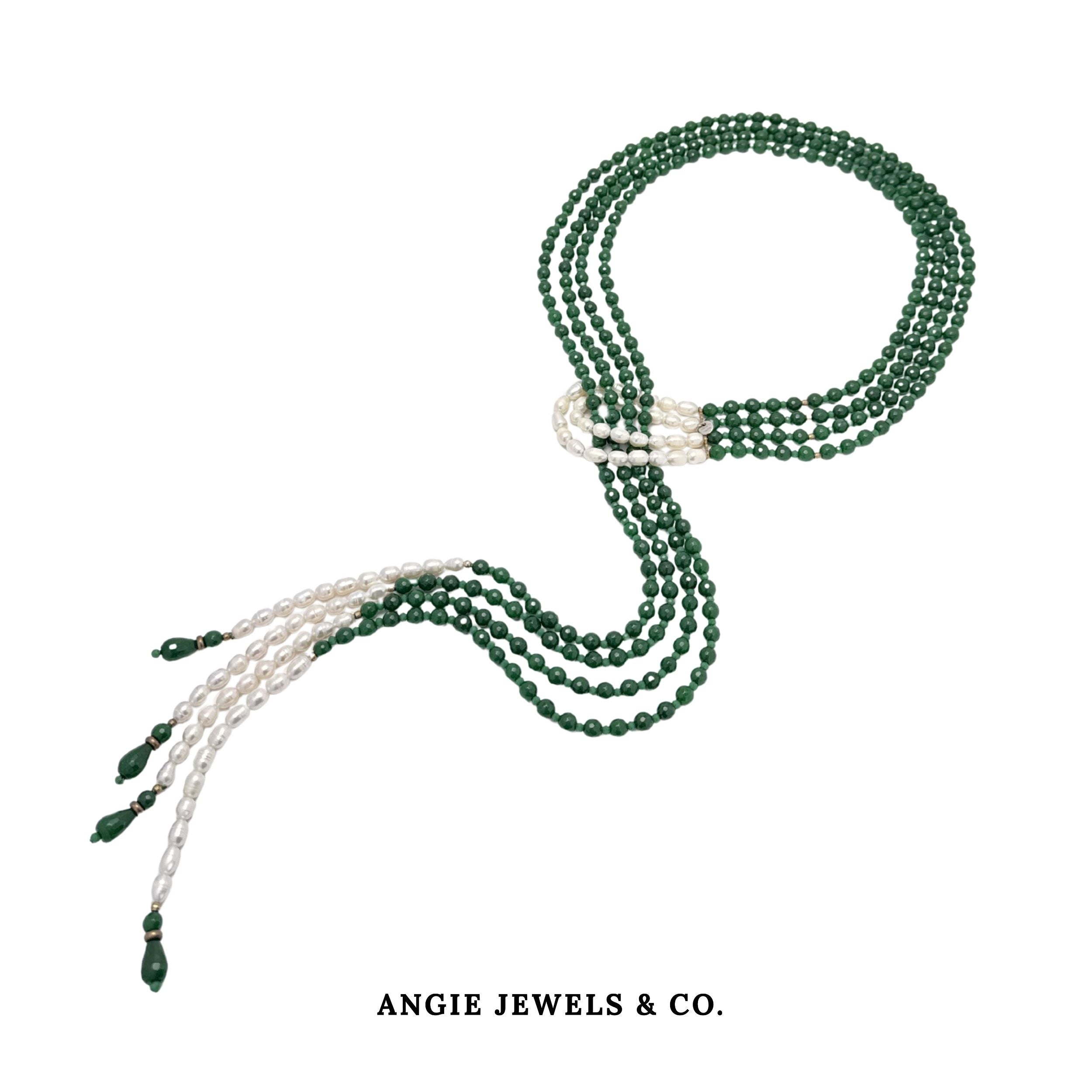 Harriett Green Agate and Freshwater Pearl Necklace