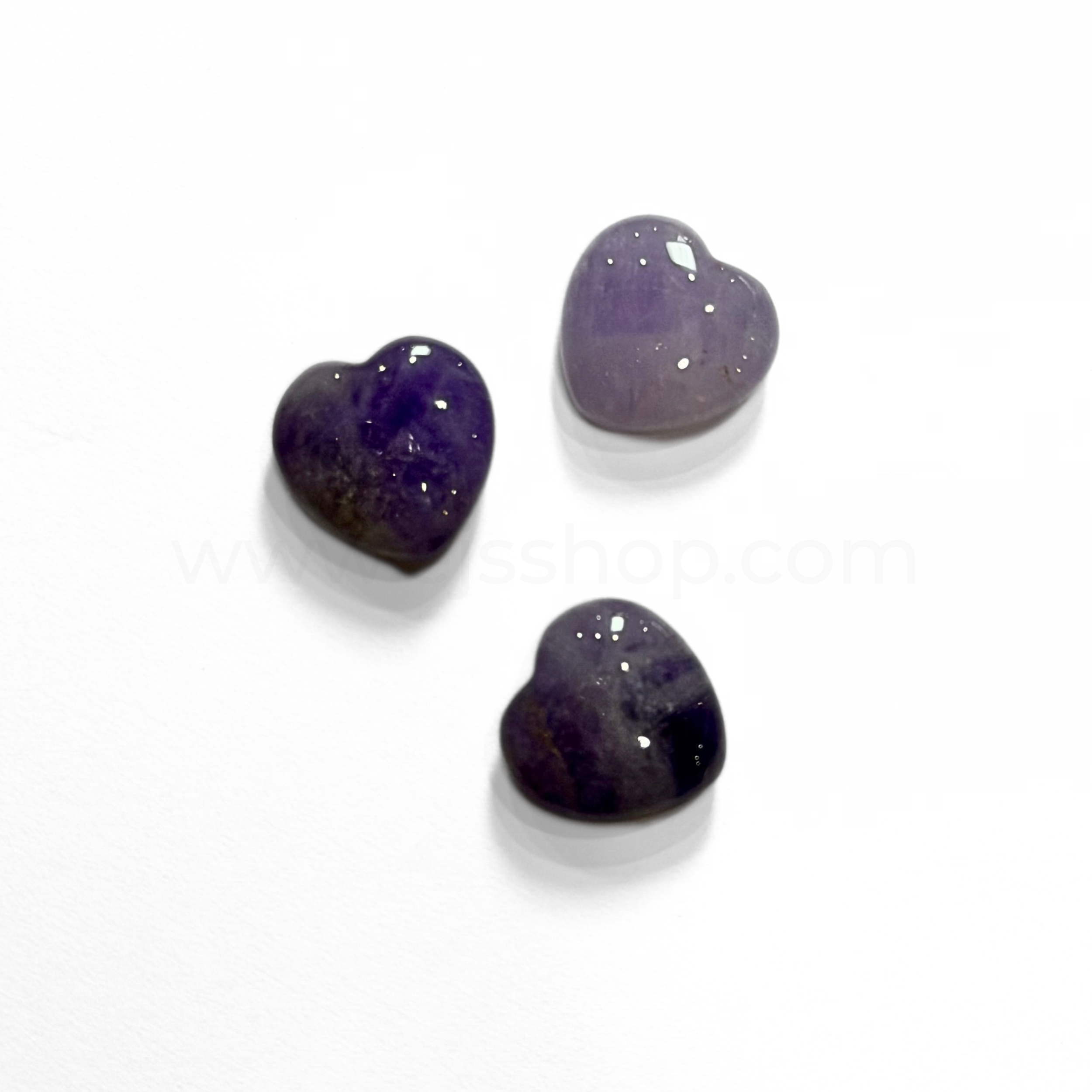 3D Heart Amethyst 12mm