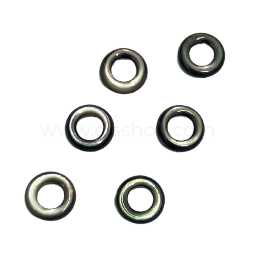 Puff Ring Black Shell 12mm with Hole