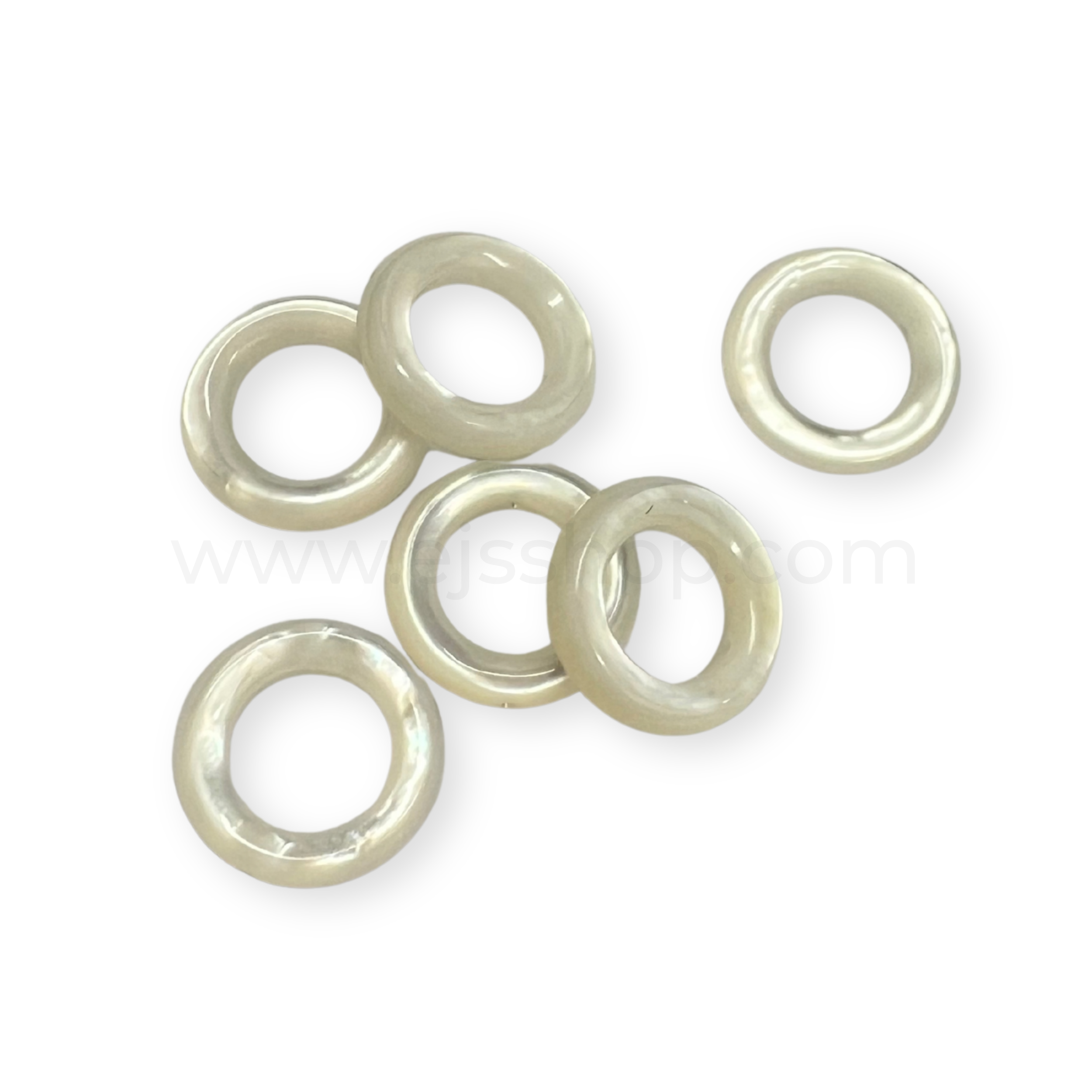 Puff Ring White Shell 12mm with Hole