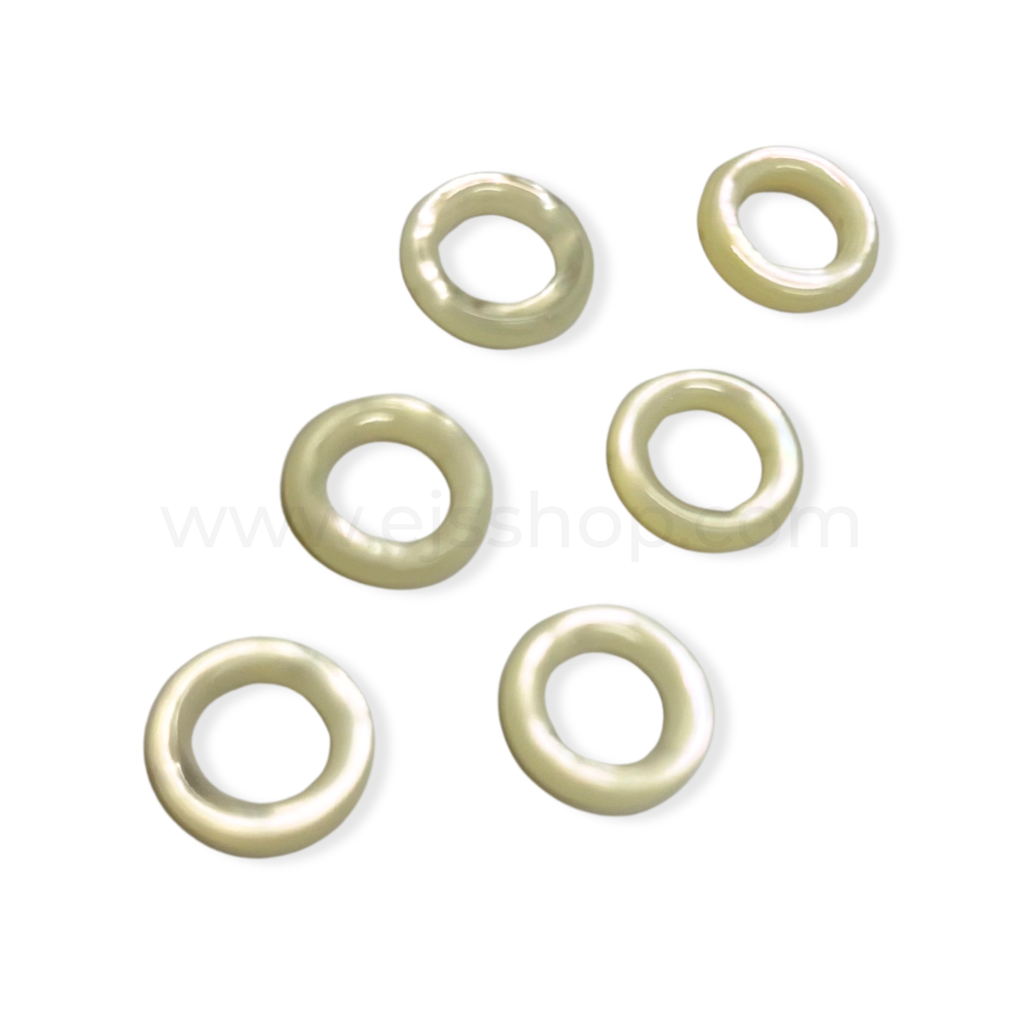 Puff Ring White Shell 12mm with Hole