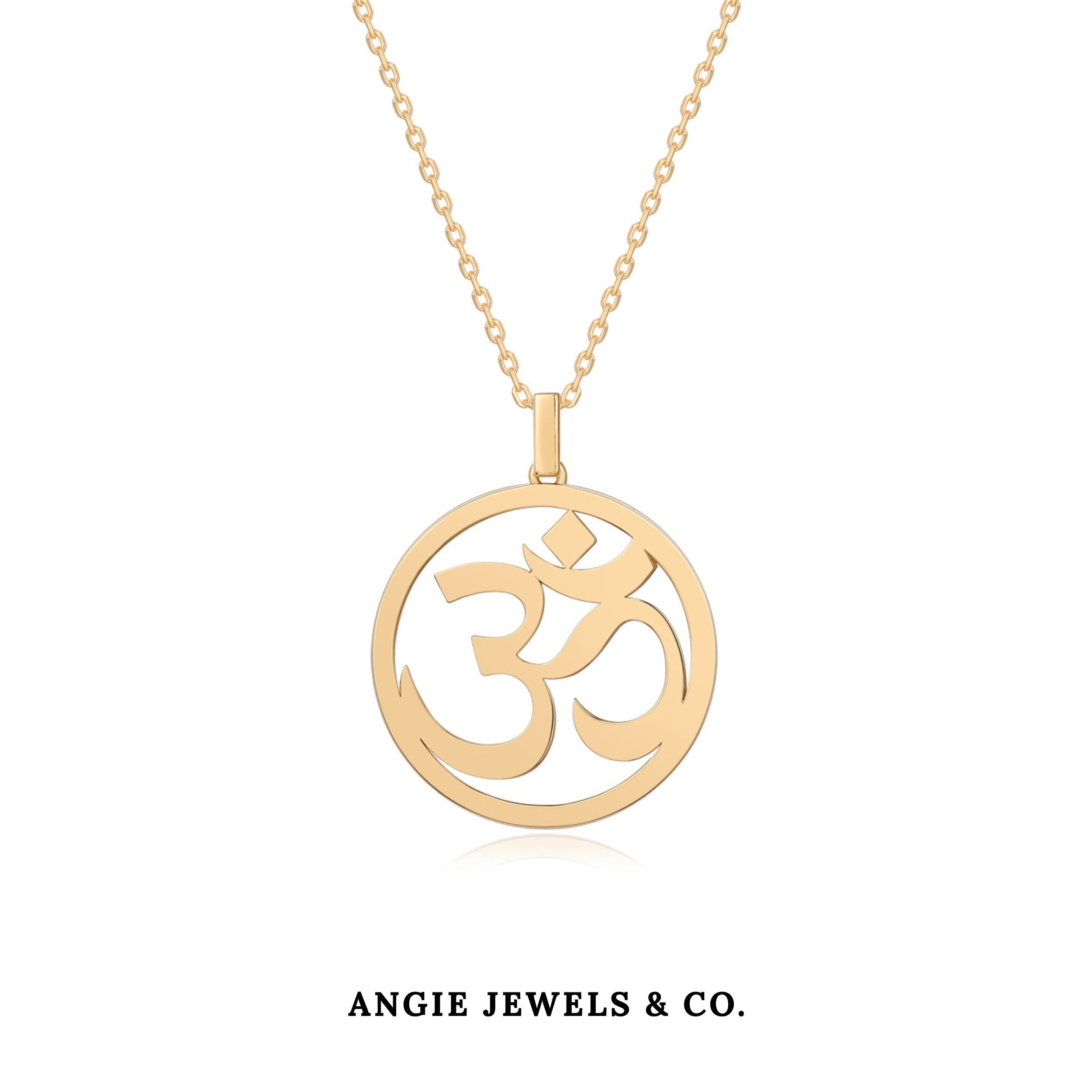 18K Yellow Gold Om Symbol Pendant