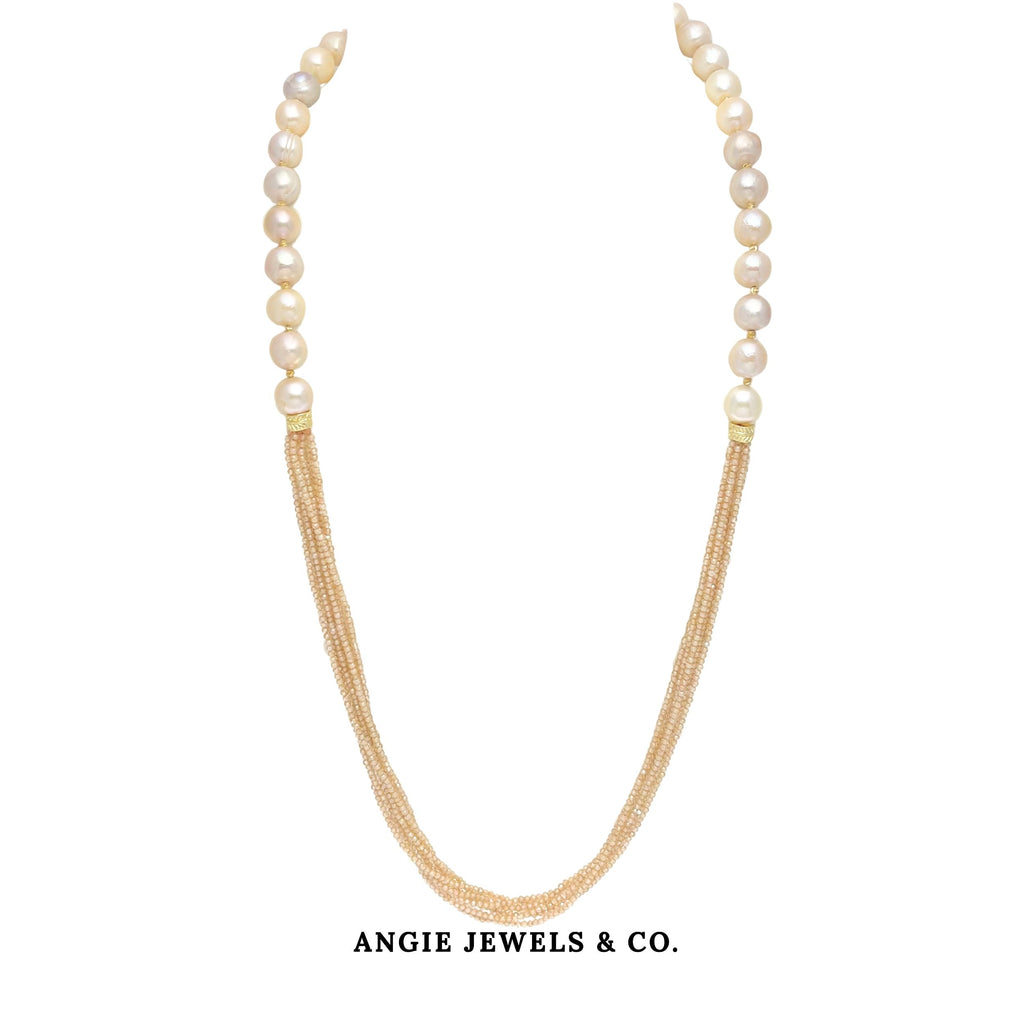 Peazel Pastel Round Freshwater Pearl Necklace