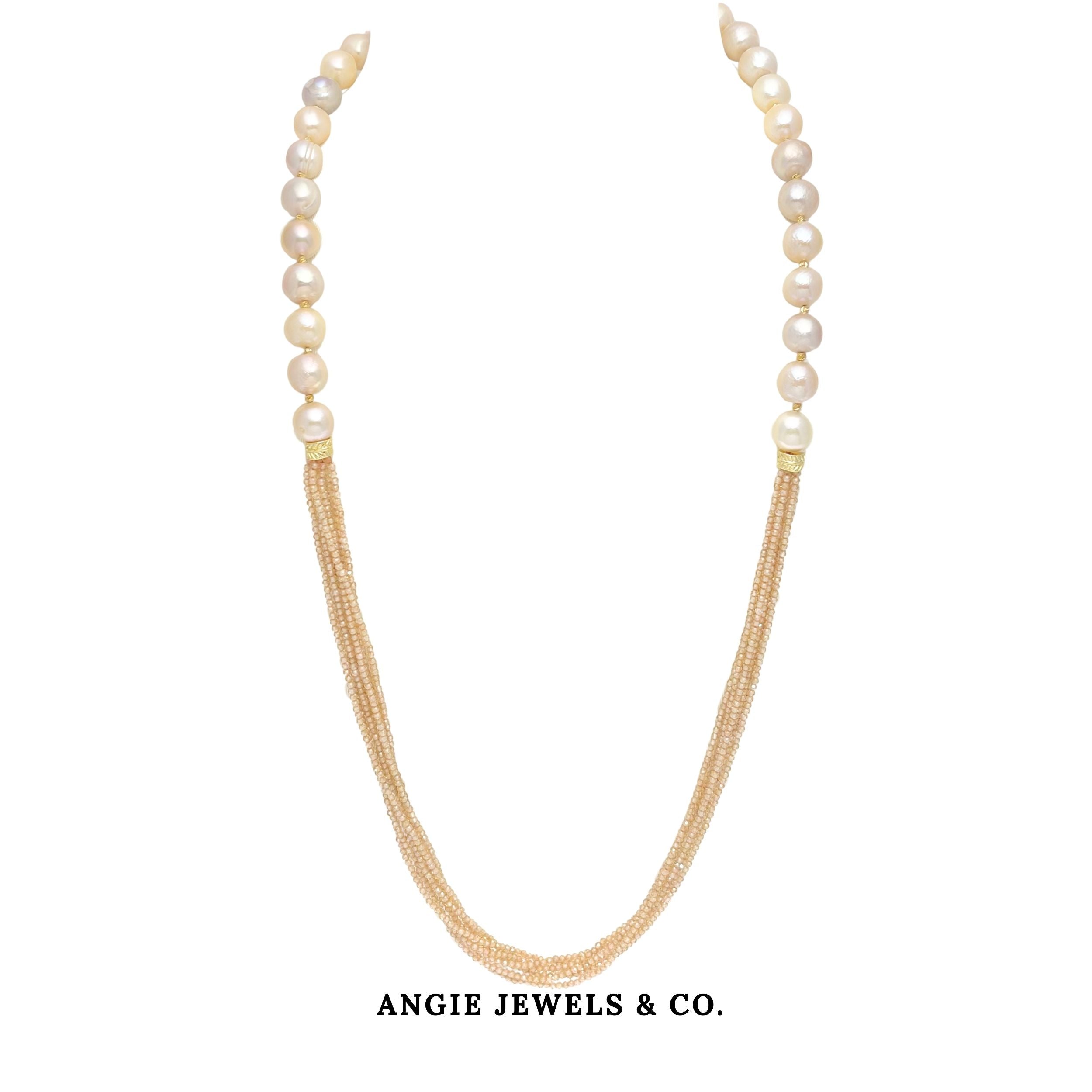 Peazel Pastel Round Freshwater Pearl Necklace