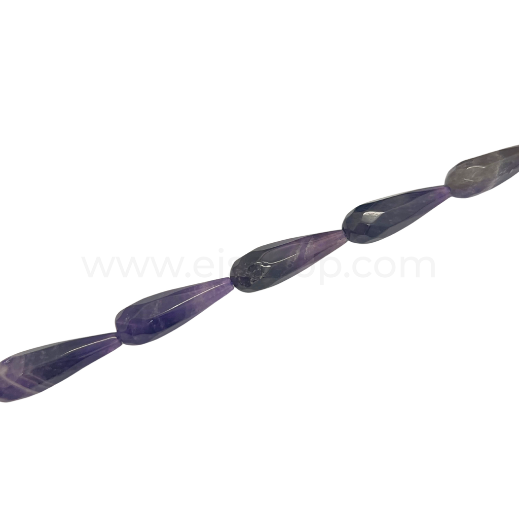Faceted Teardrop Amethyst 30mmx10mm