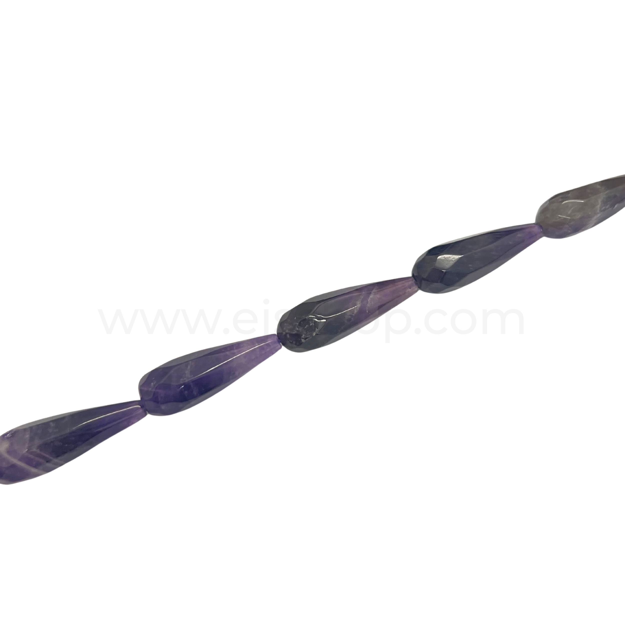 Faceted Teardrop Amethyst 30mmx10mm