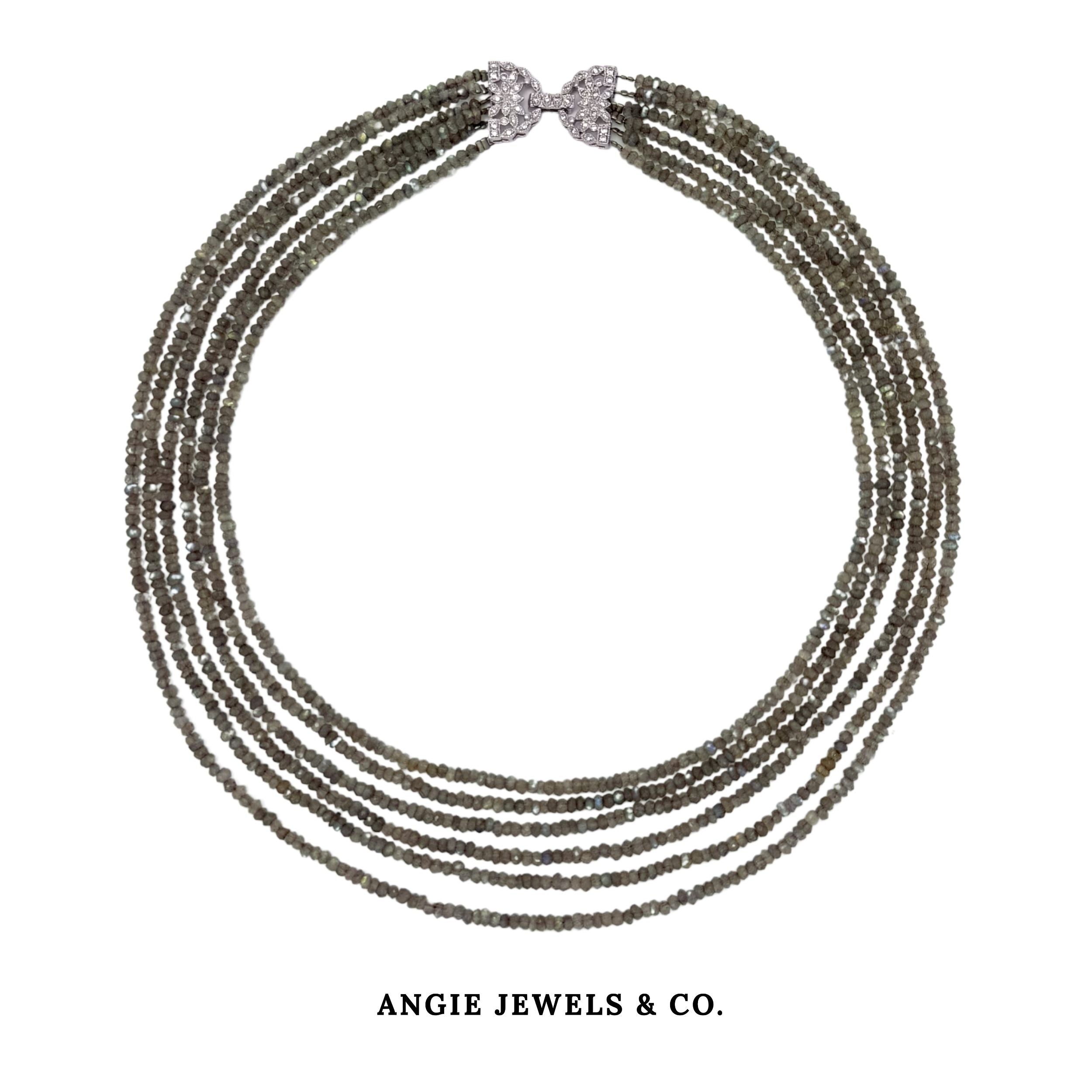 Strata 6 Layer Labradorite Necklace