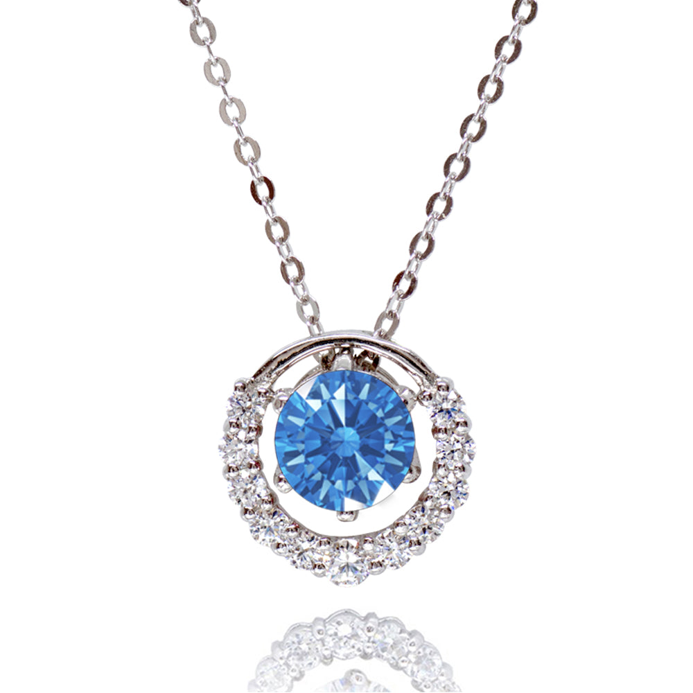 Multiway Blue Pendant Necklace Made With Swarovski Zirconia