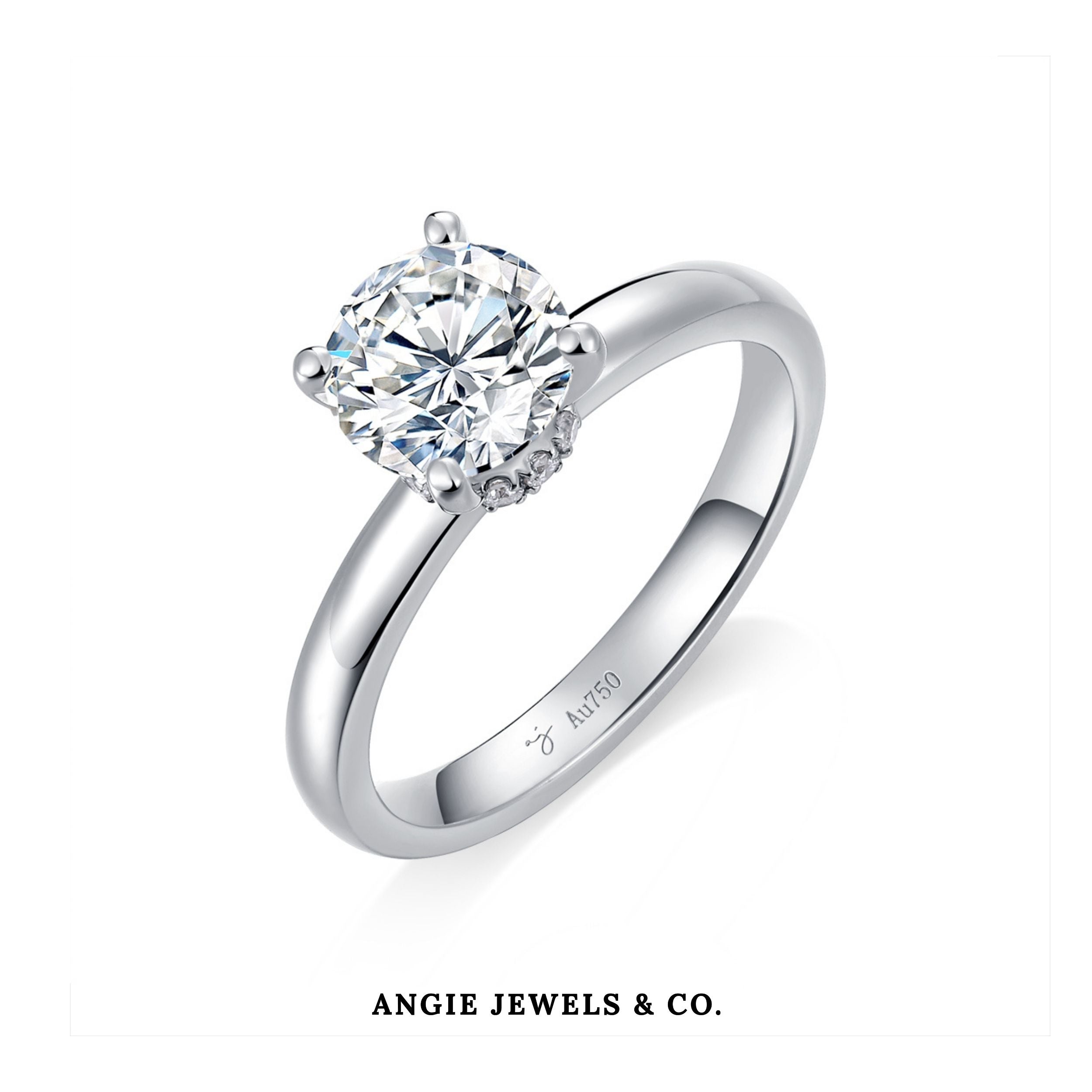 Round Diamond Cathedral Ring