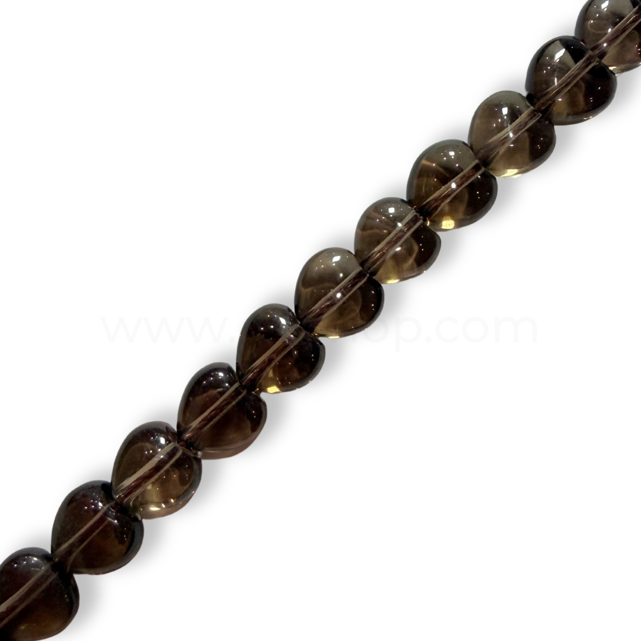 3D Heart Smoky Quartz 8mm