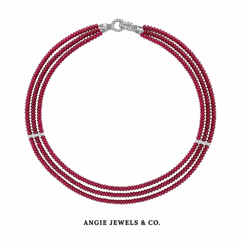 Ruby Multi-Strand Statement Necklace