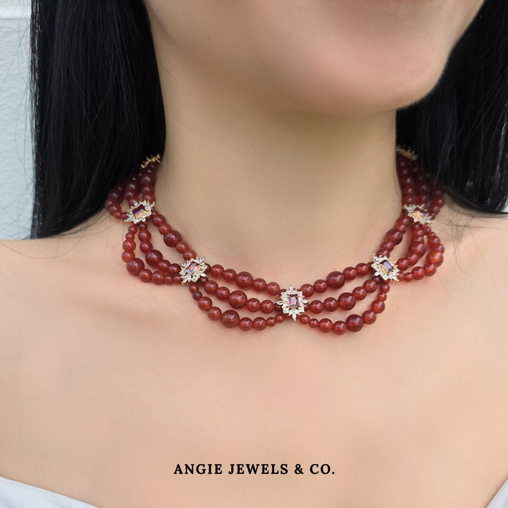 Scarlet Red Agate Necklace