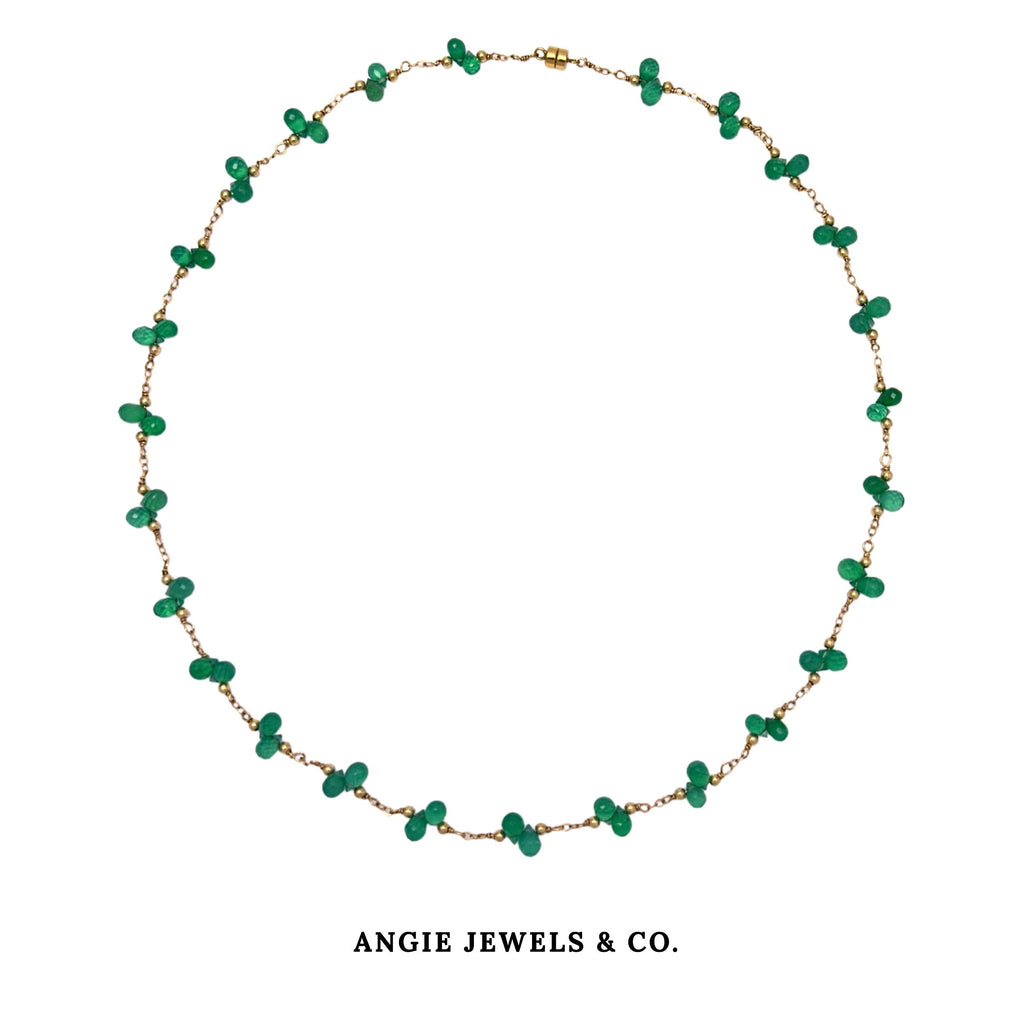 Bella Epasse with Green Onyx Briolette Necklace