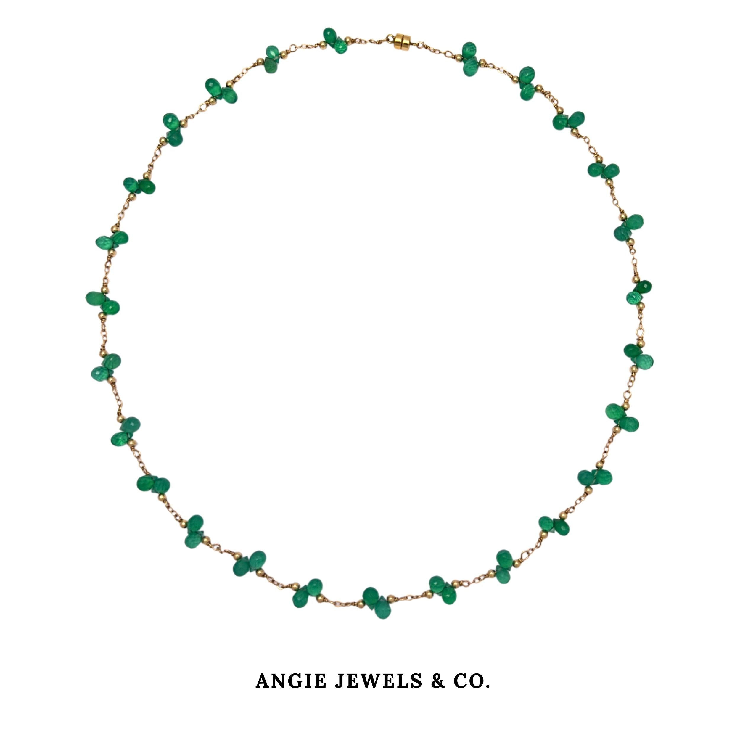 Bella Epasse with Green Onyx Briolette Necklace
