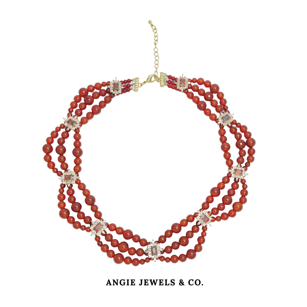 Scarlet Red Agate Necklace