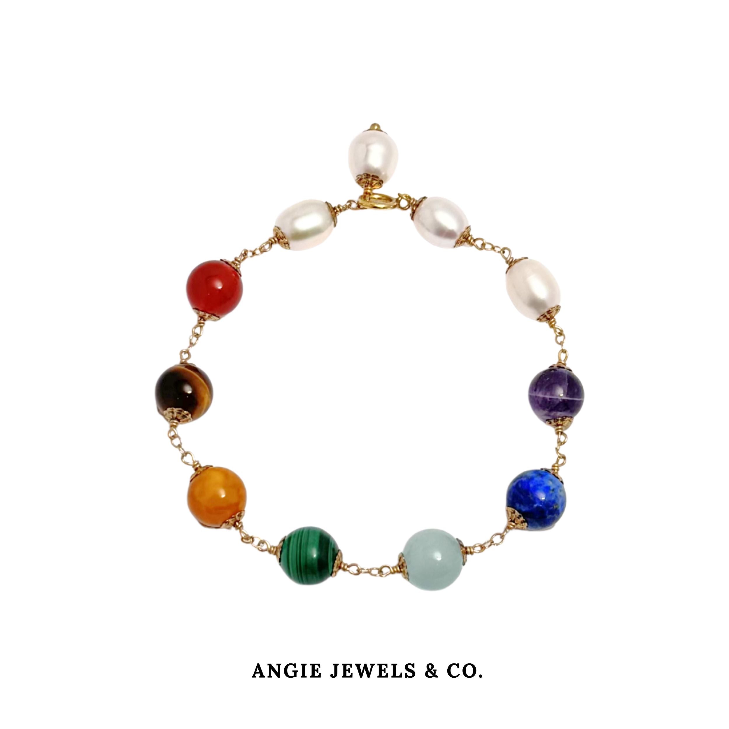 7 Chakra with Pearl Bracelet