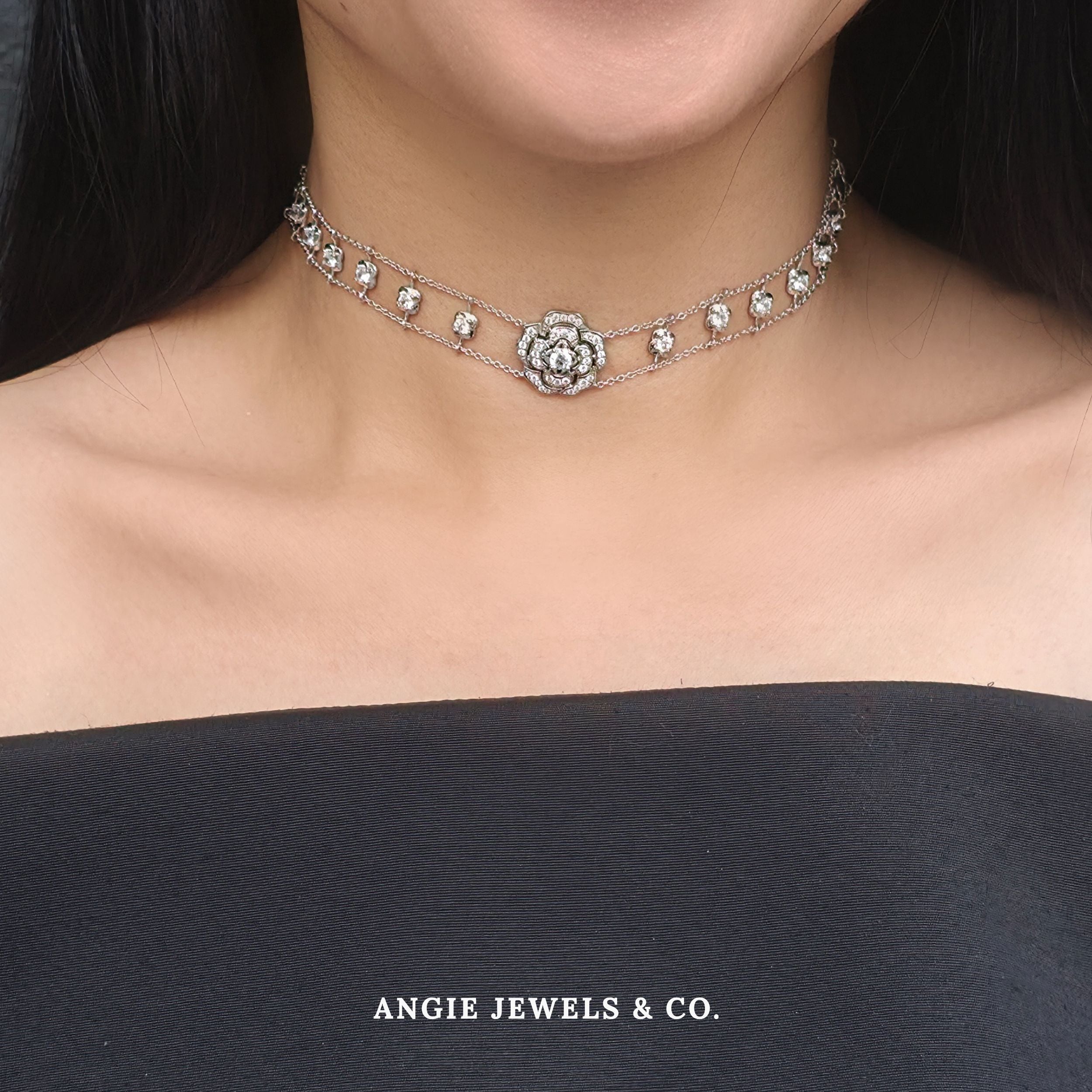 S925 Camelia Choker