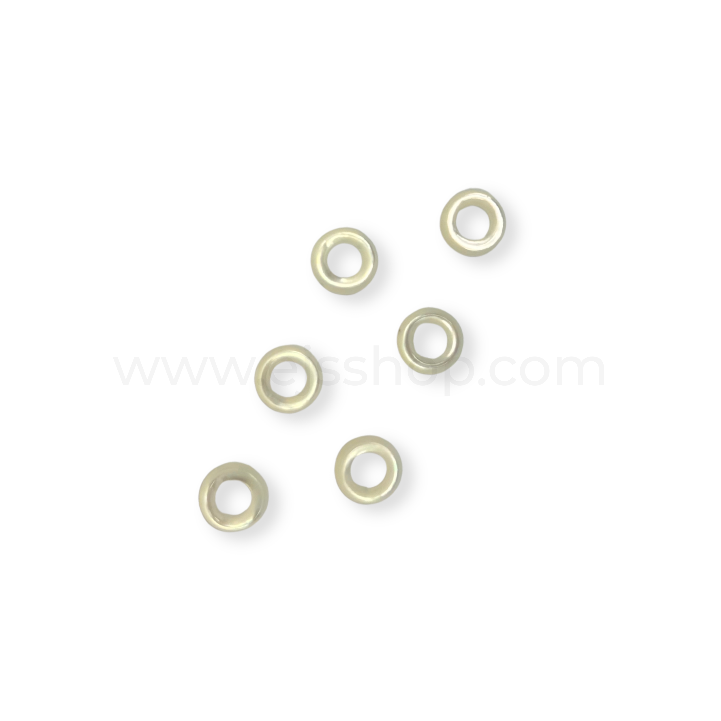 Puff Ring White Shell 8mm with Hole