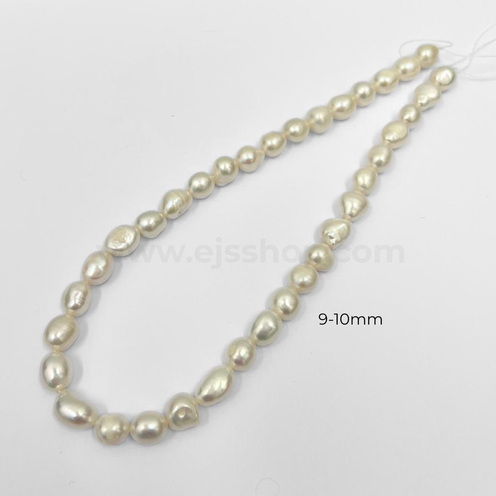 White Rice Flat Freshwater Pearl (Flat Baroque)