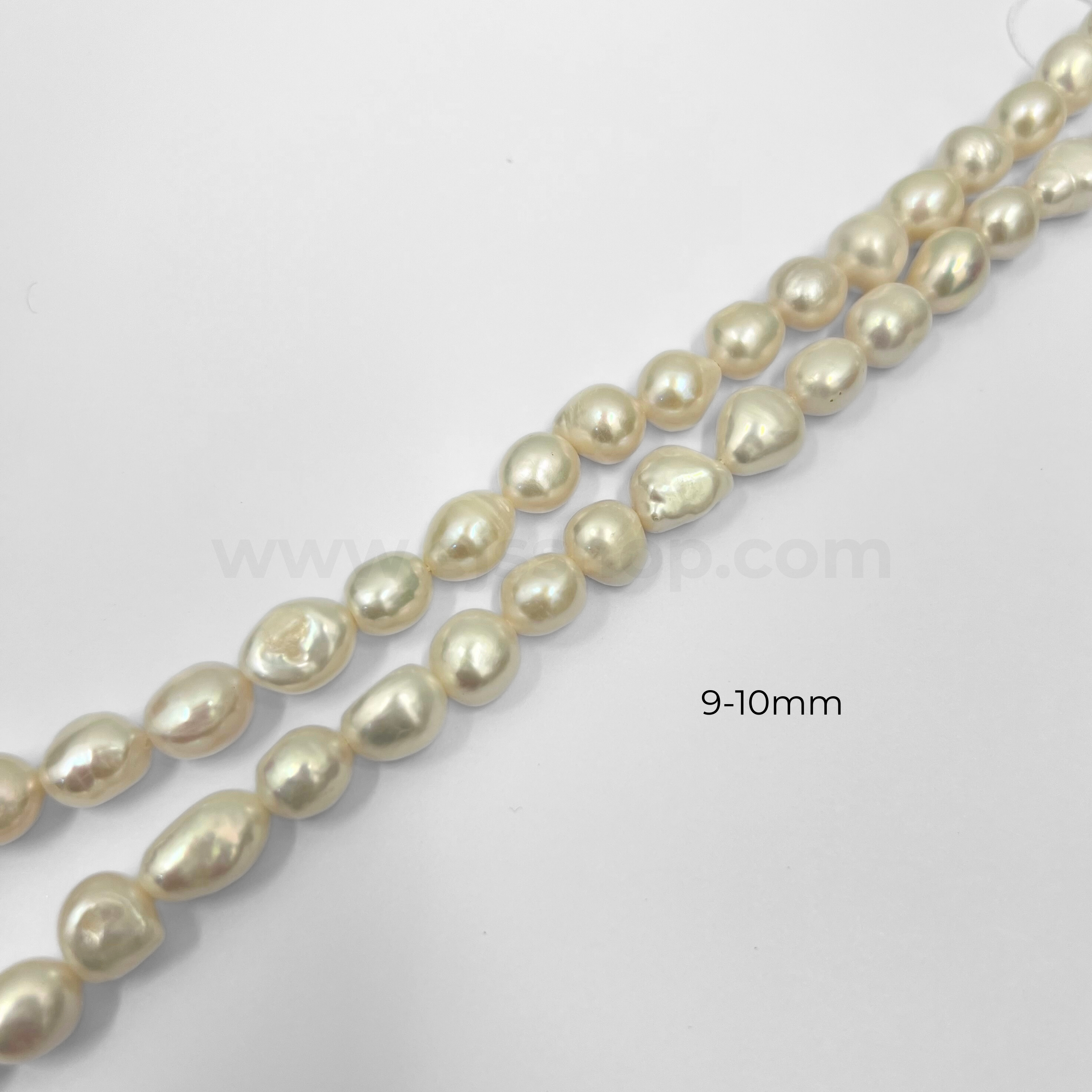 White Rice Flat Freshwater Pearl (Flat Baroque)