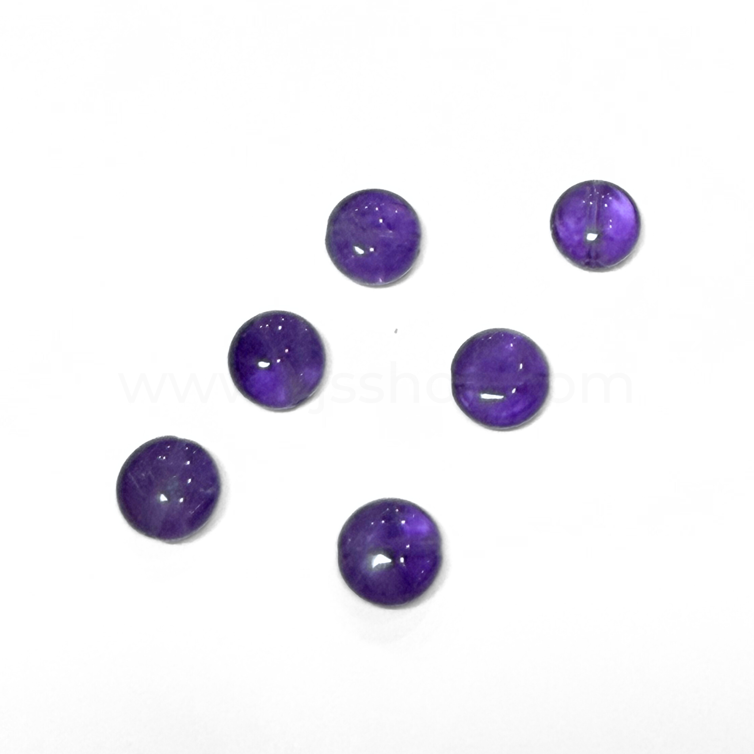 Flat Round Amethyst Button 9mm