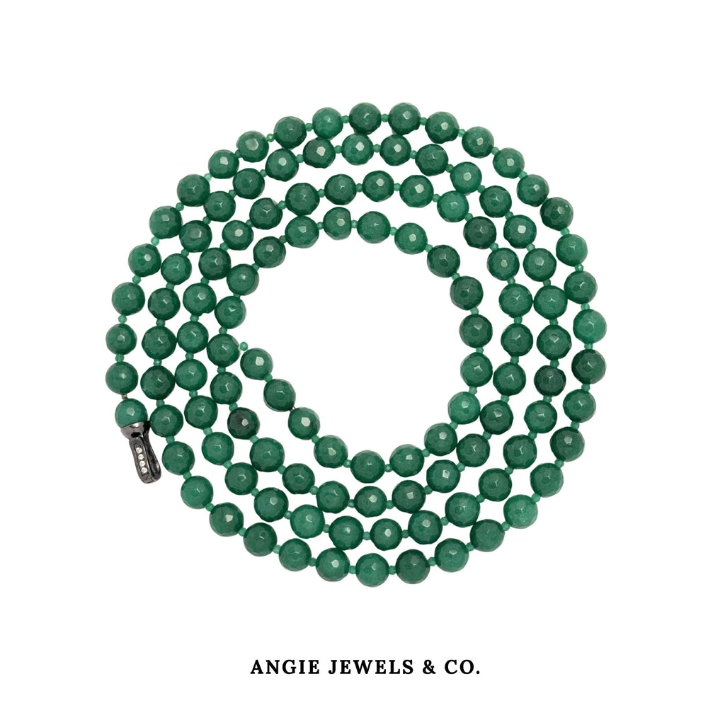 Multiway Necklace Green Agate