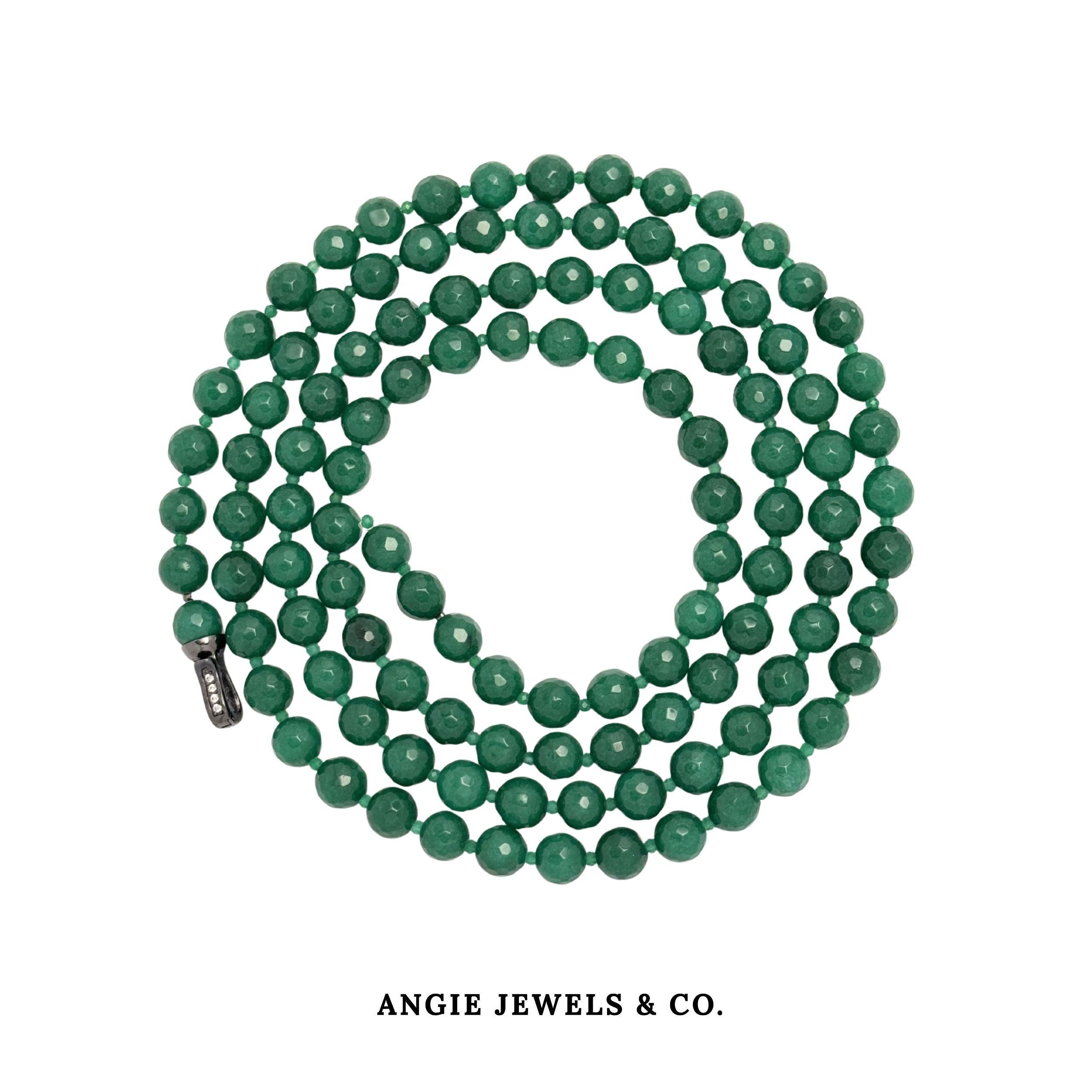 Multiway Necklace Green Agate