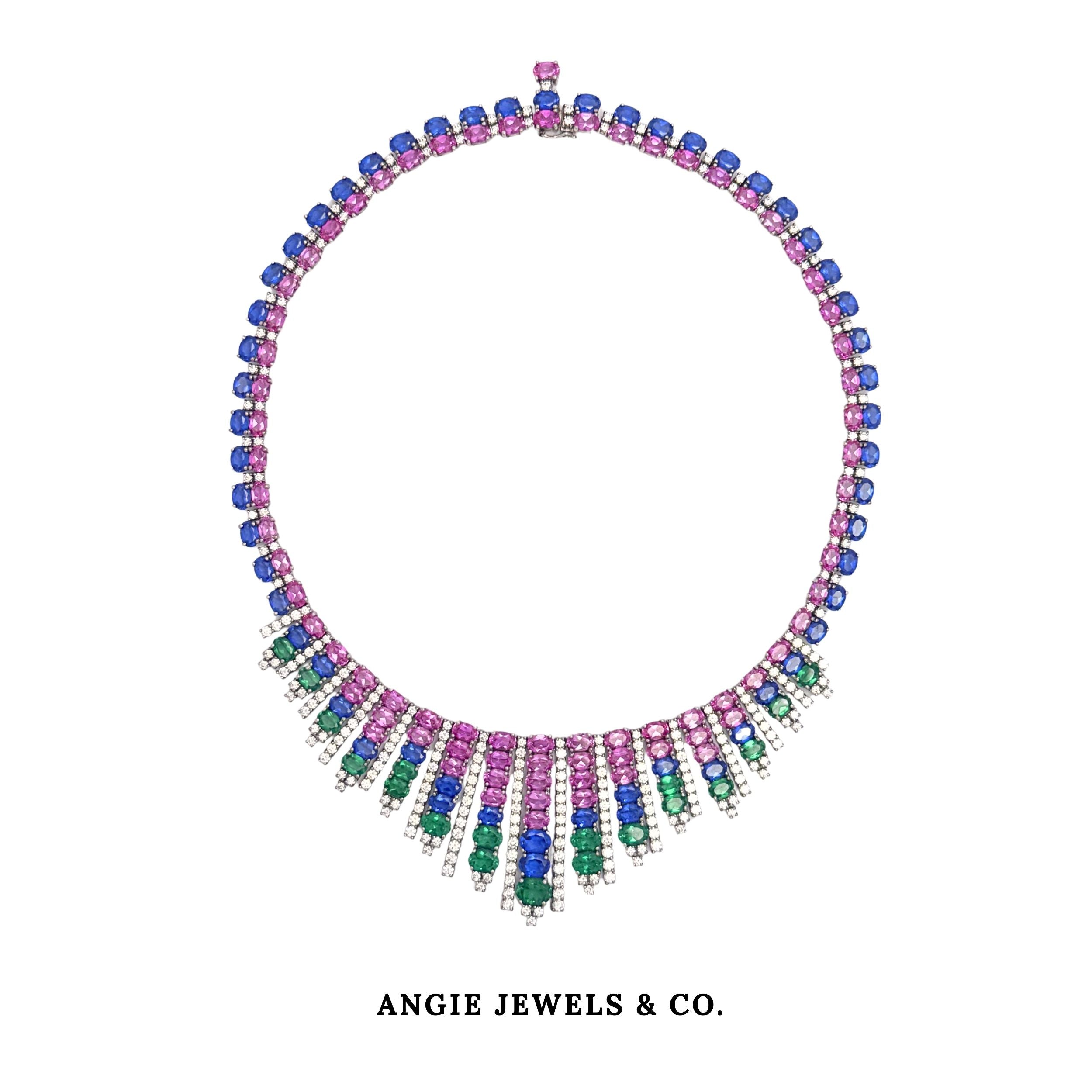 Multicolour Necklace in Sterling Silver