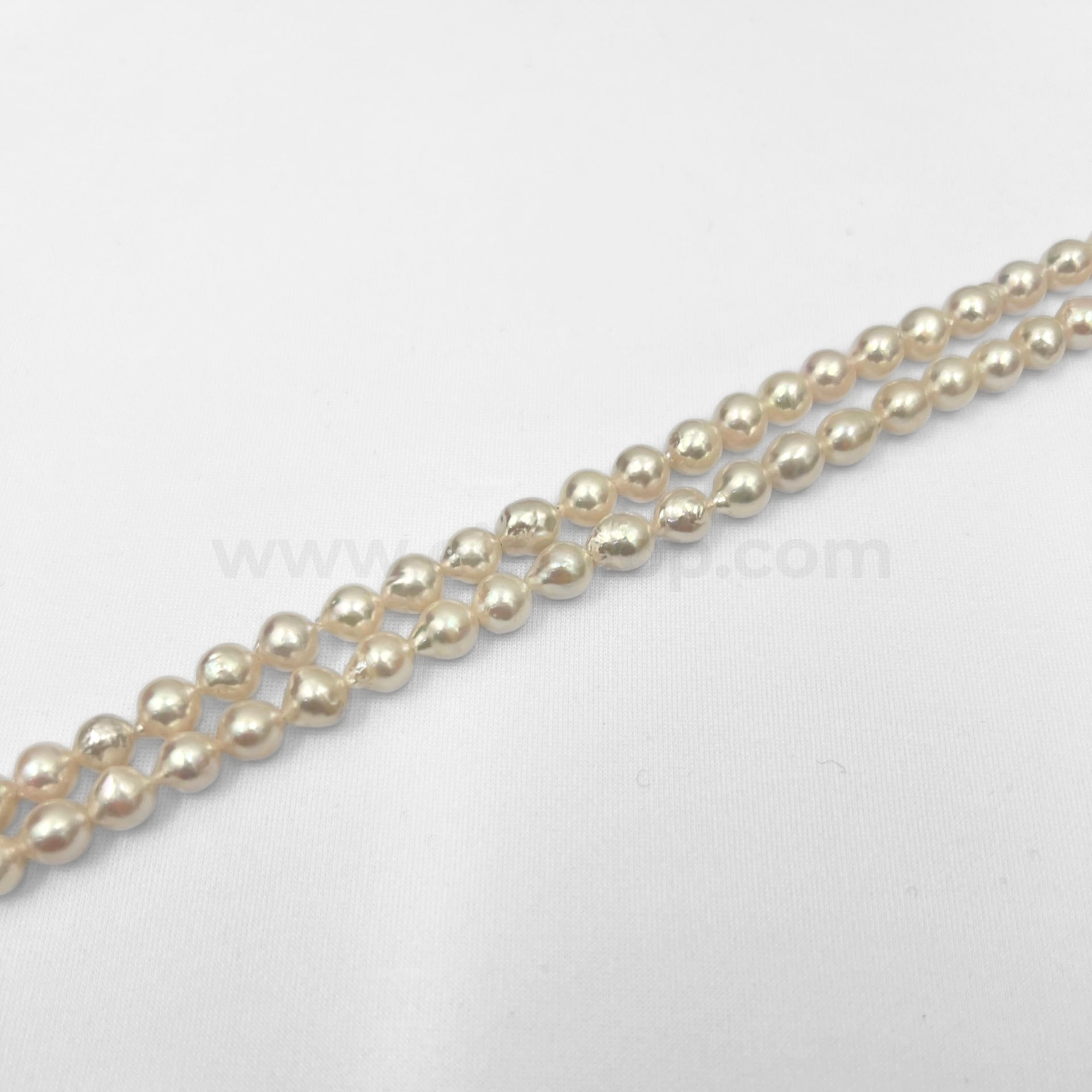Baroque White 7mm - 8.5mm Akoya Pearls Grade AA