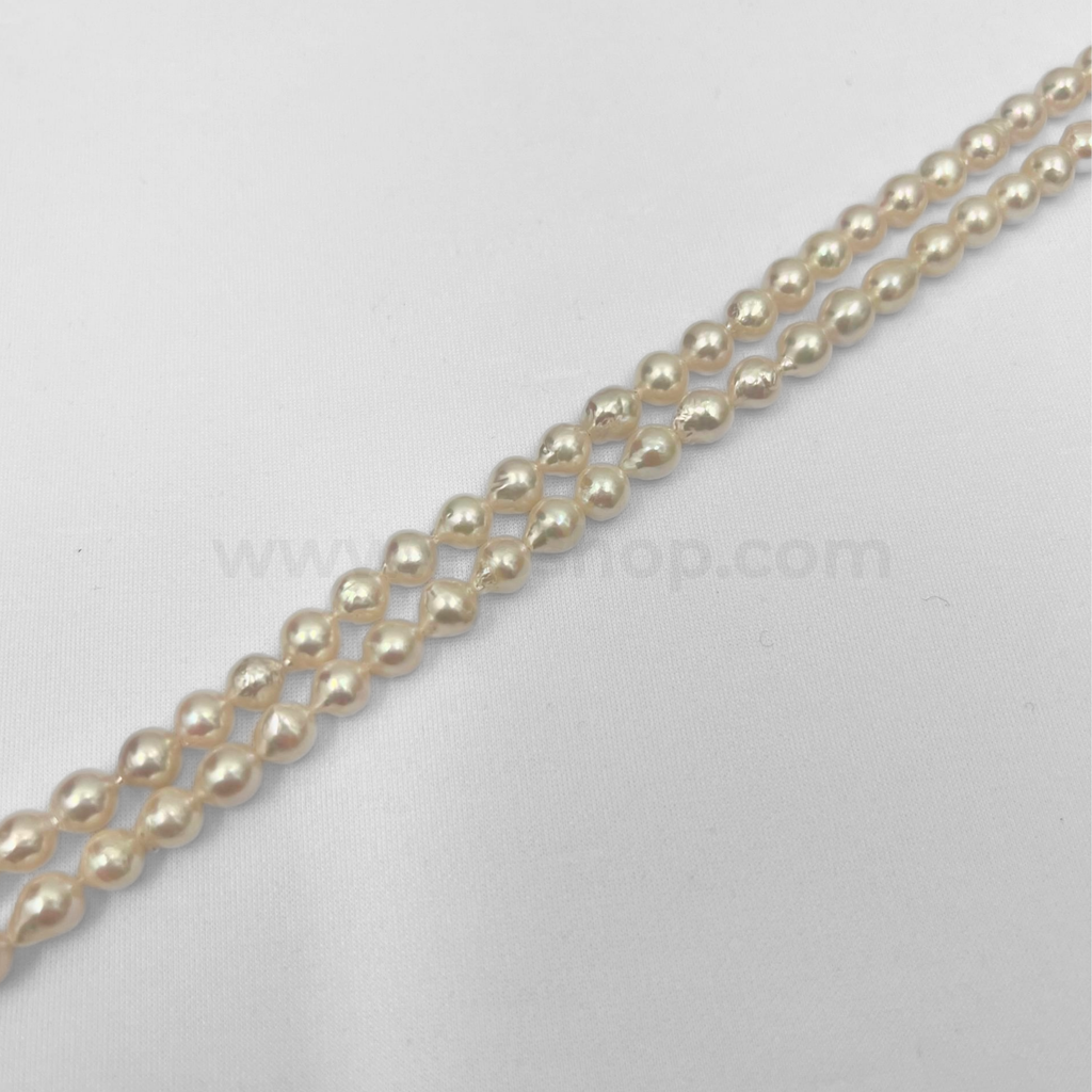 Baroque White 7mm - 8.5mm Akoya Pearls Grade AA