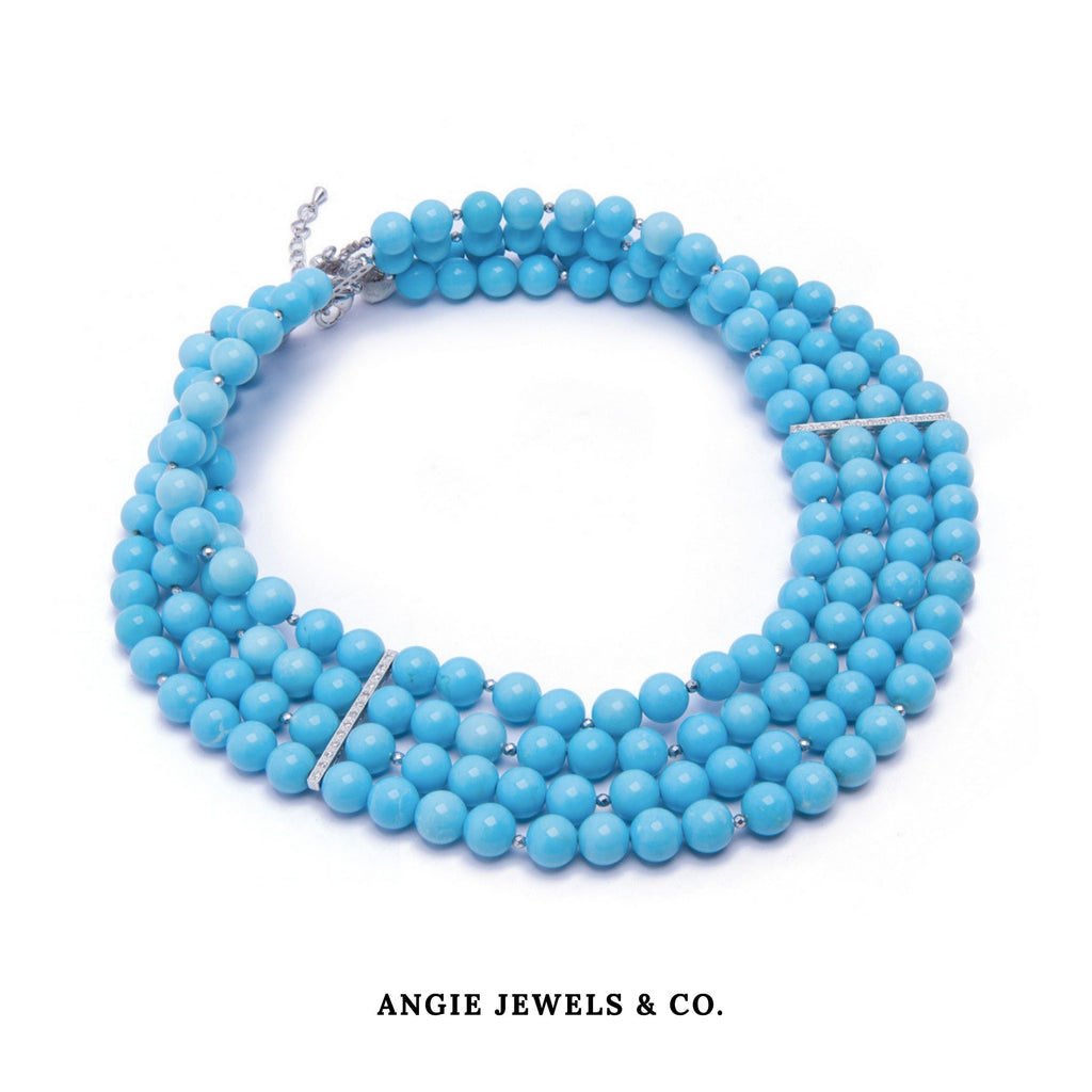 Aqua American Turquoise Multilayer Necklace