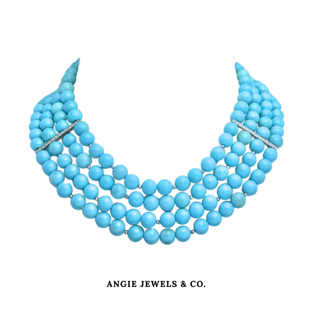 Aqua American Turquoise Multilayer Necklace