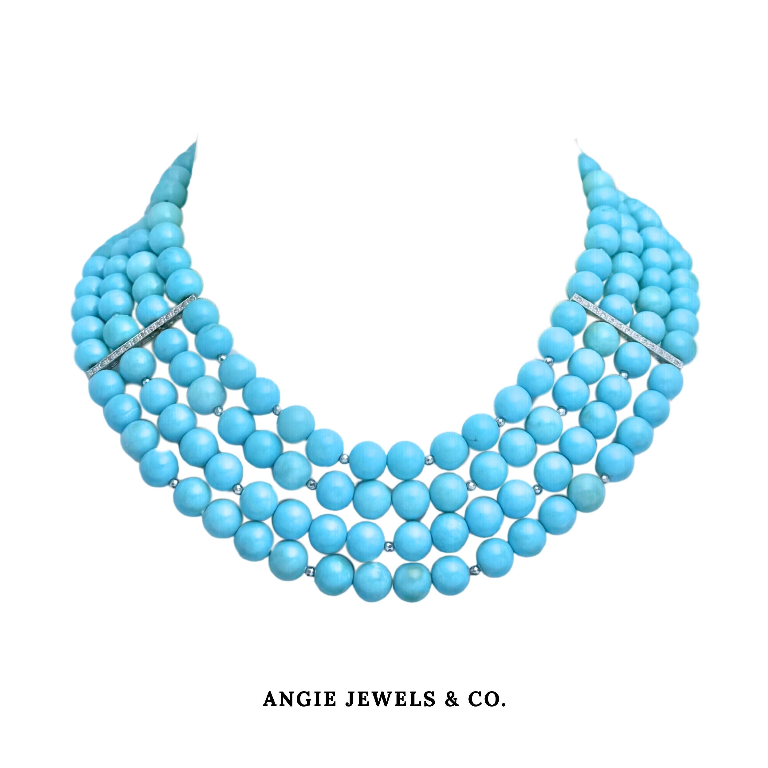 Aqua American Turquoise Multilayer Necklace