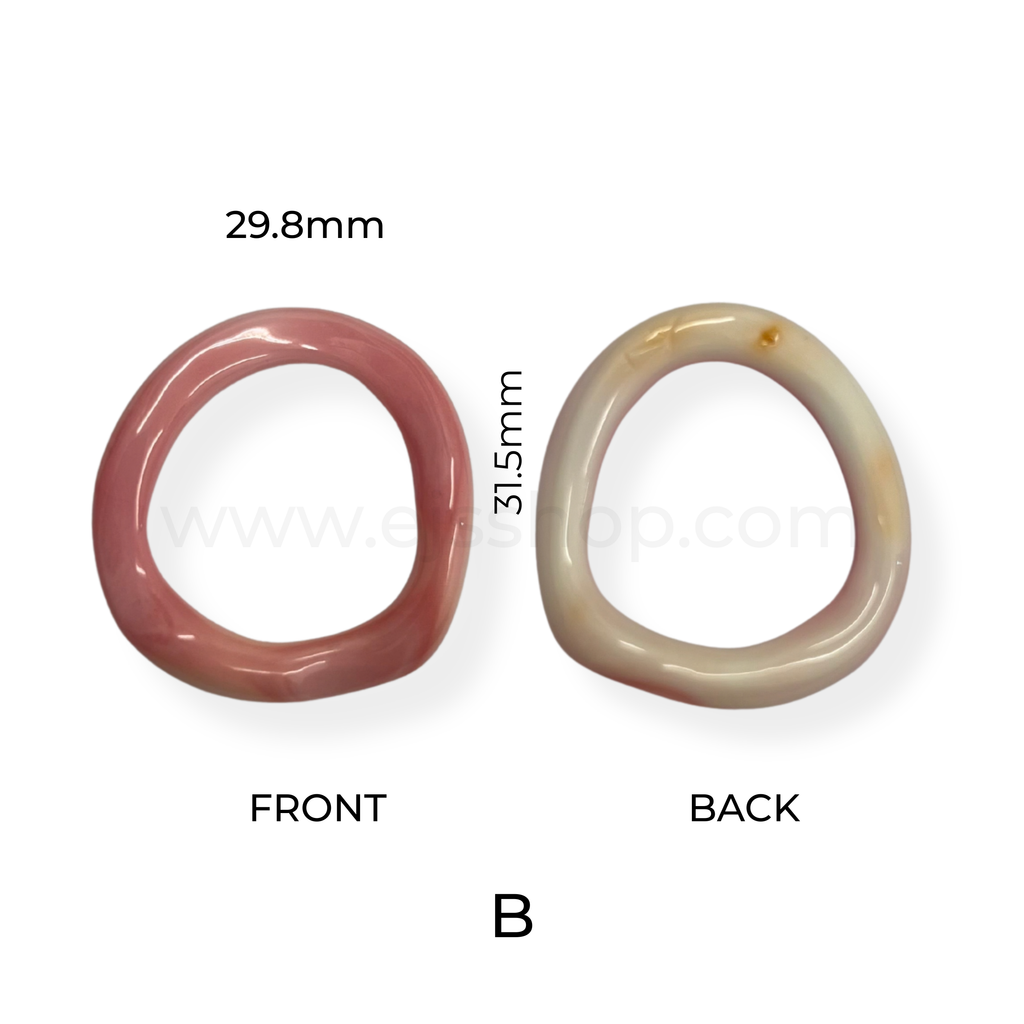 Puff Ring Swirly Oval Shape Conch Shell without hole 25mm-35mm