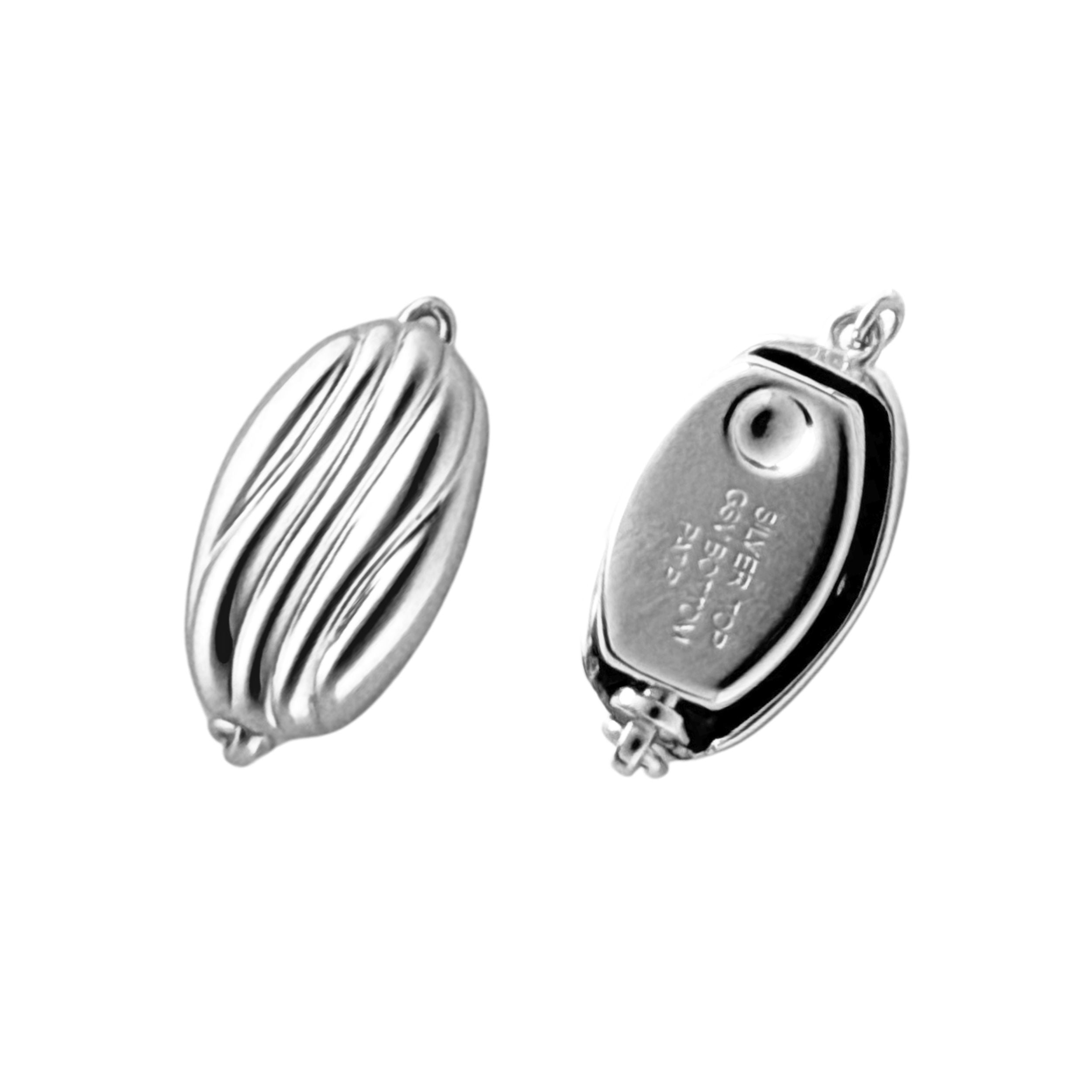 Bean Push In Clasps in Sterling Silver 925