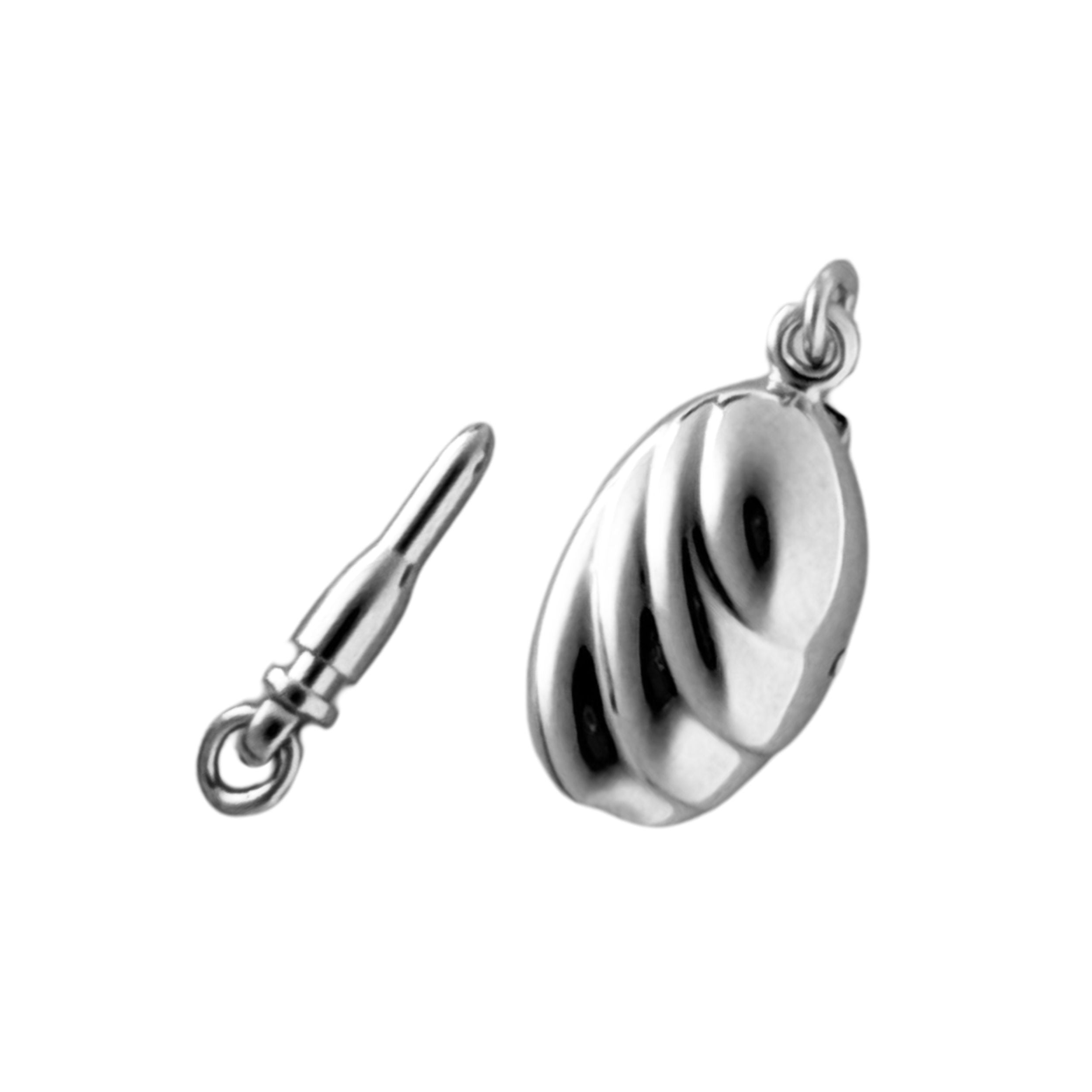 Bean Push In Clasps in Sterling Silver 925