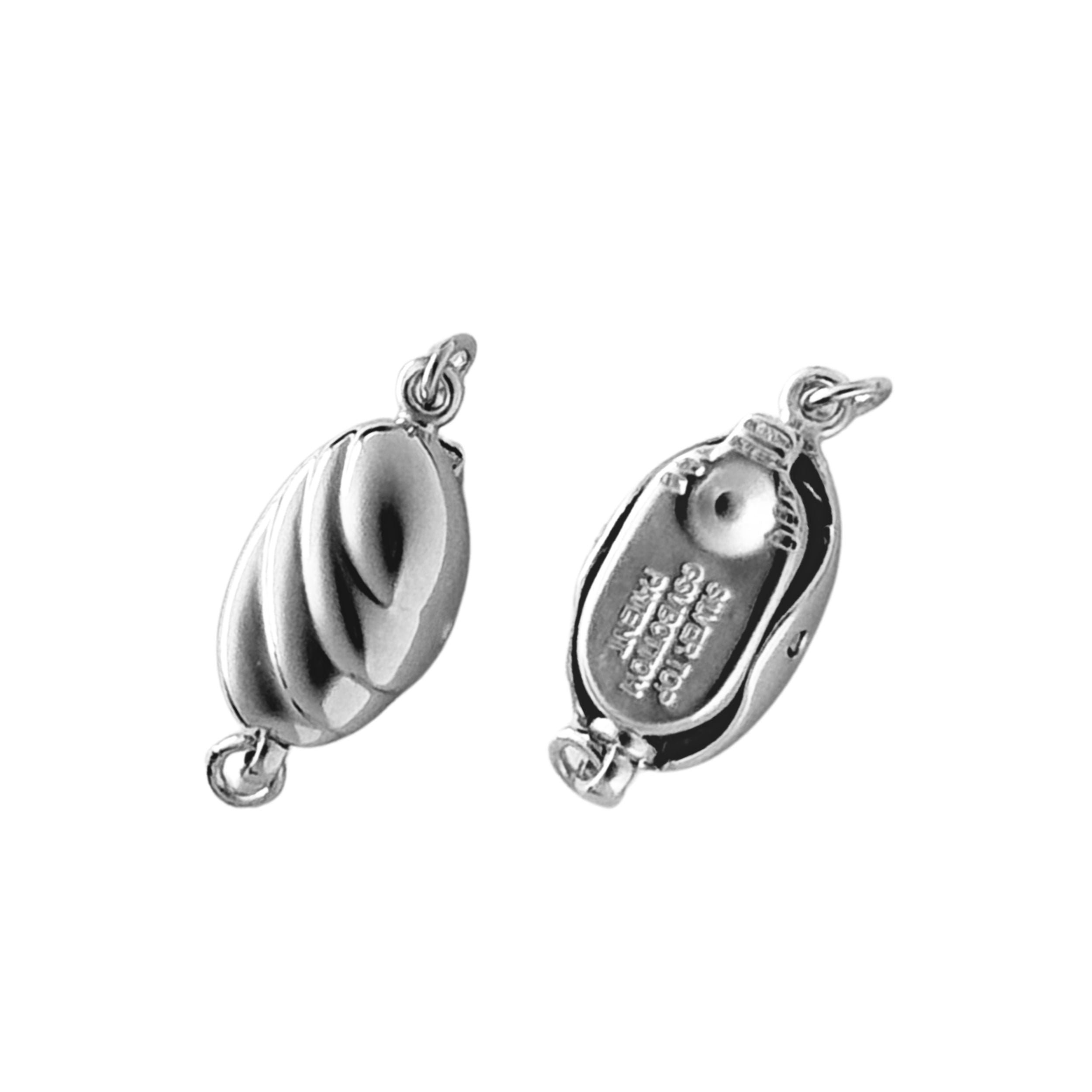 Bean Push In Clasps in Sterling Silver 925