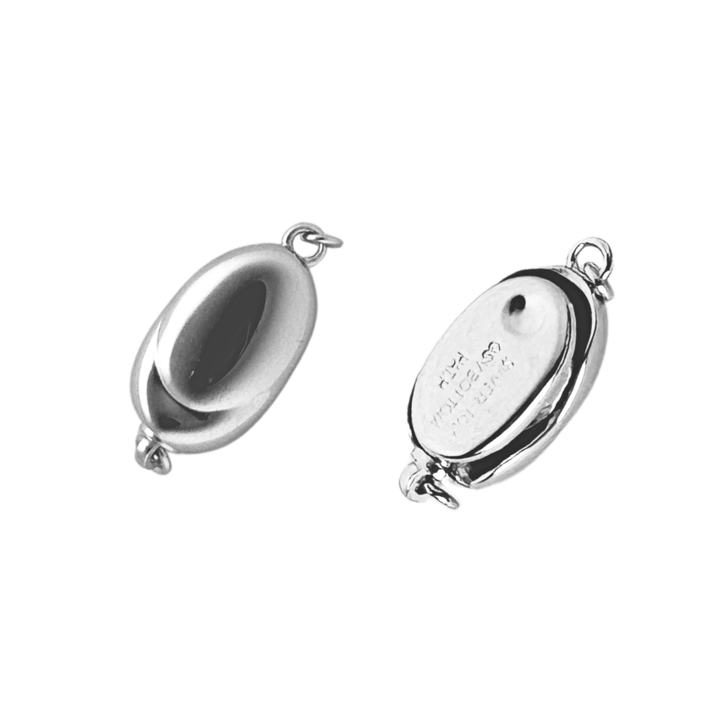 Bean Push In Clasps in Sterling Silver 925