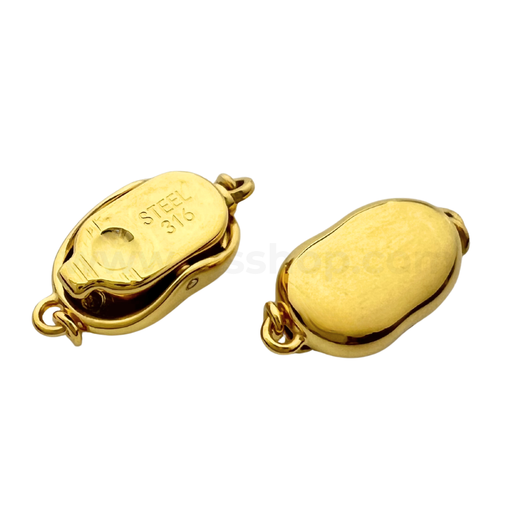 Bean Push In Clasps (Stainless Steel)