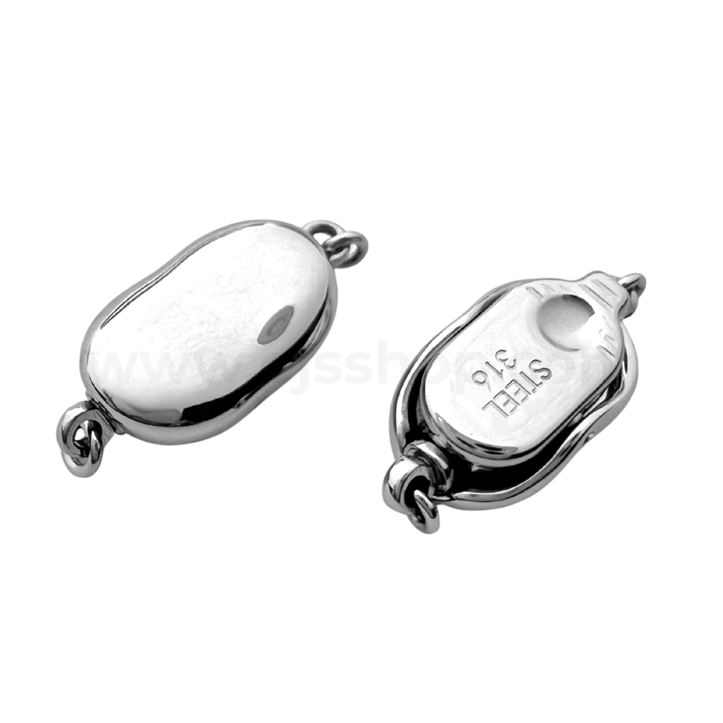 Bean Push In Clasps (Stainless Steel)