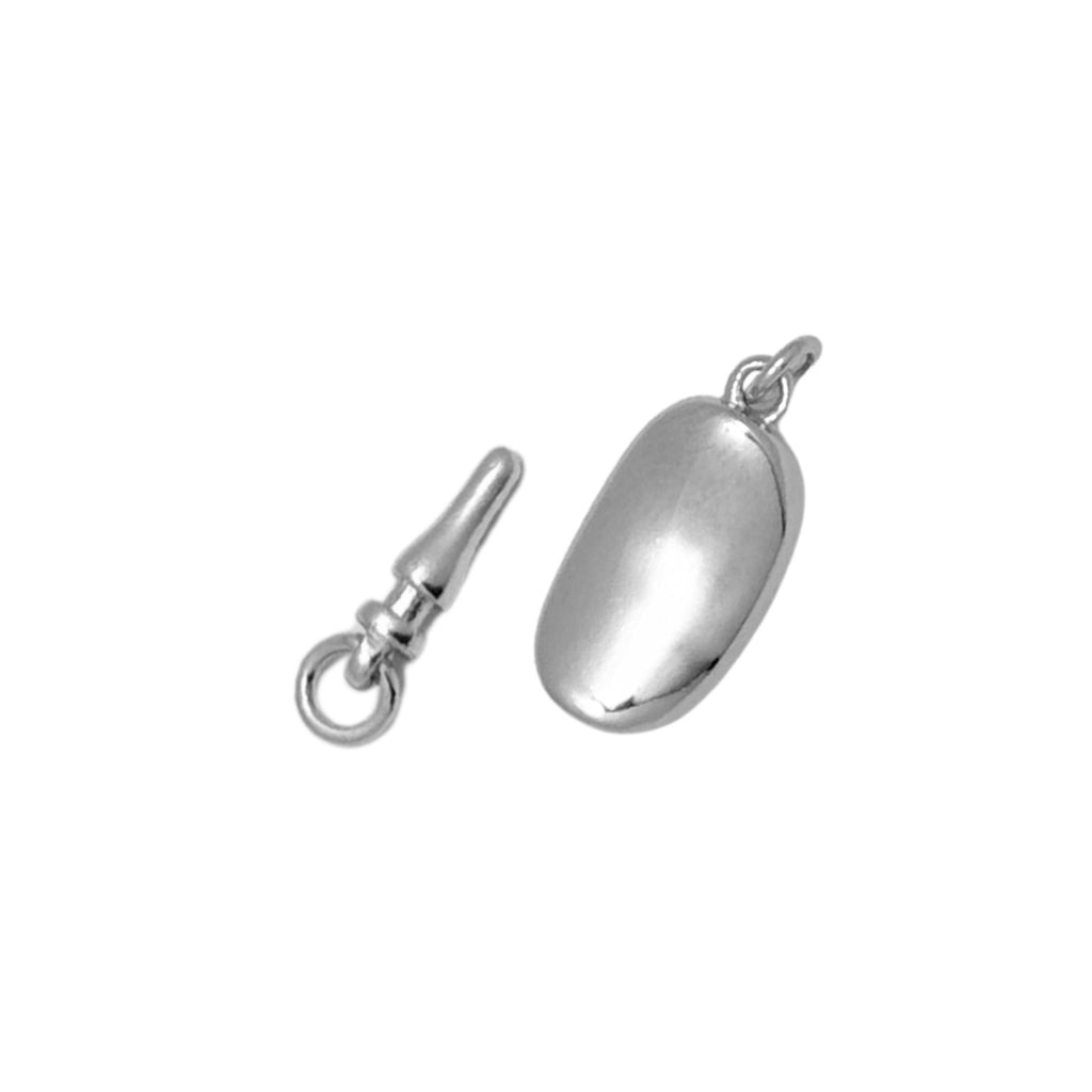 Bean Push in Clasp in Sterling Silver 925