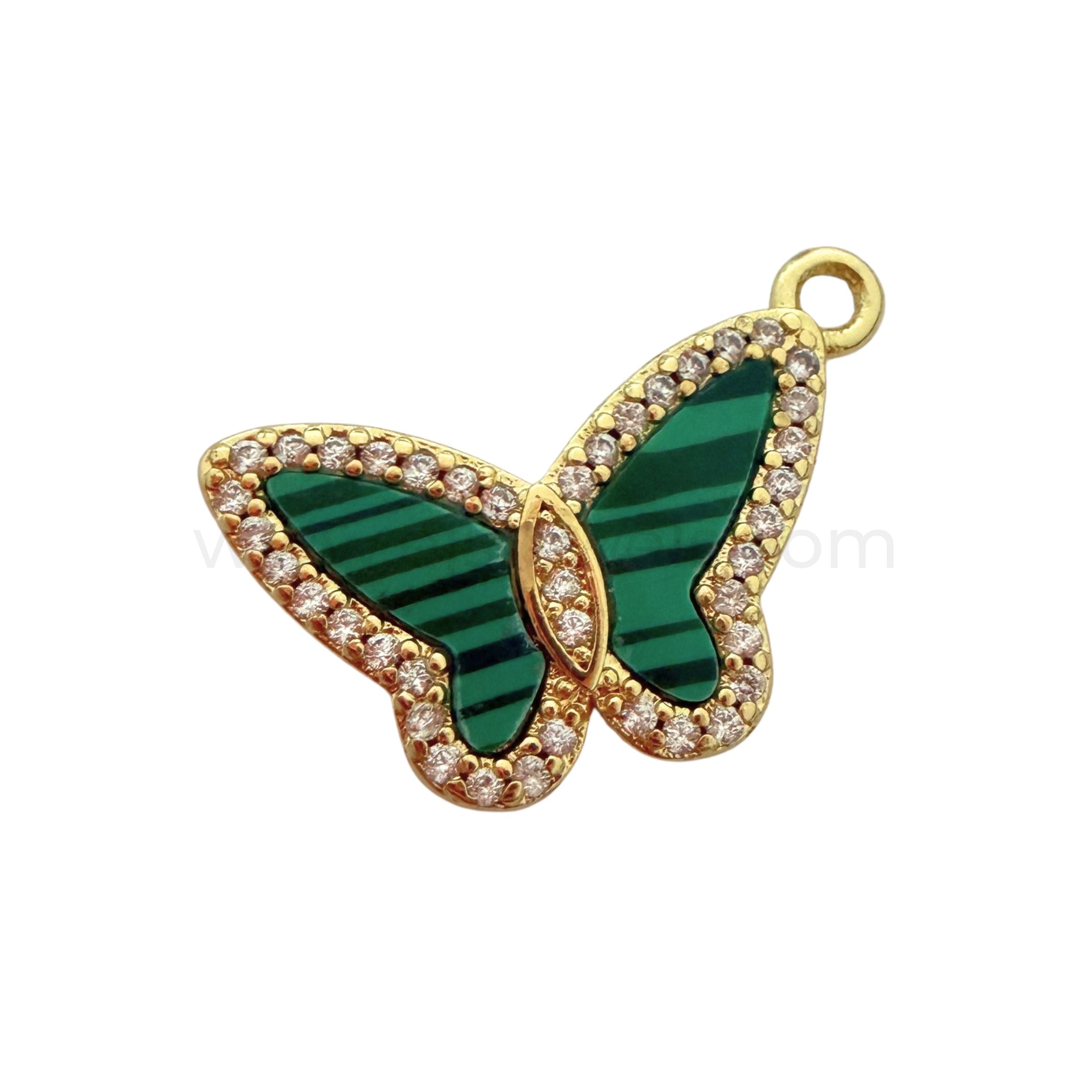 Bejewelled Butterfly Charm Malachite
