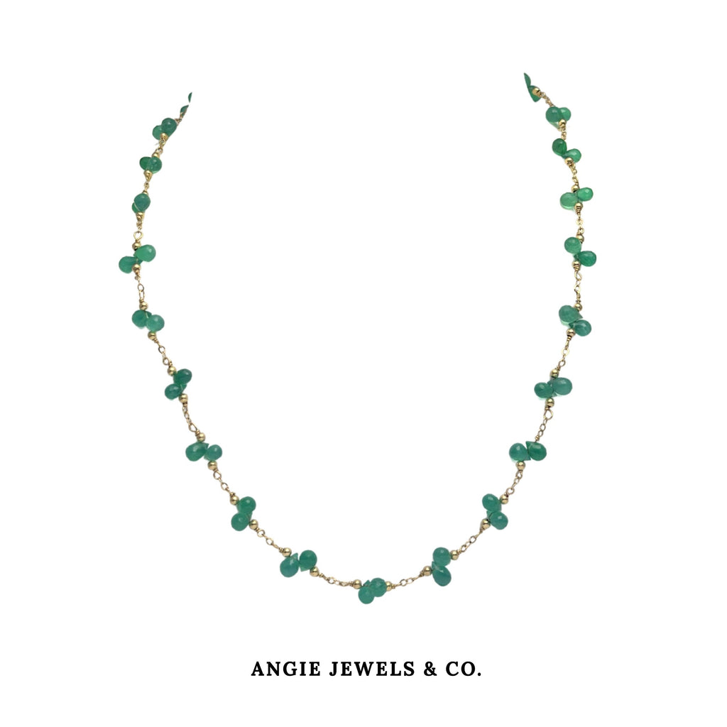 Bella Epasse with Green Onyx Briolette Necklace