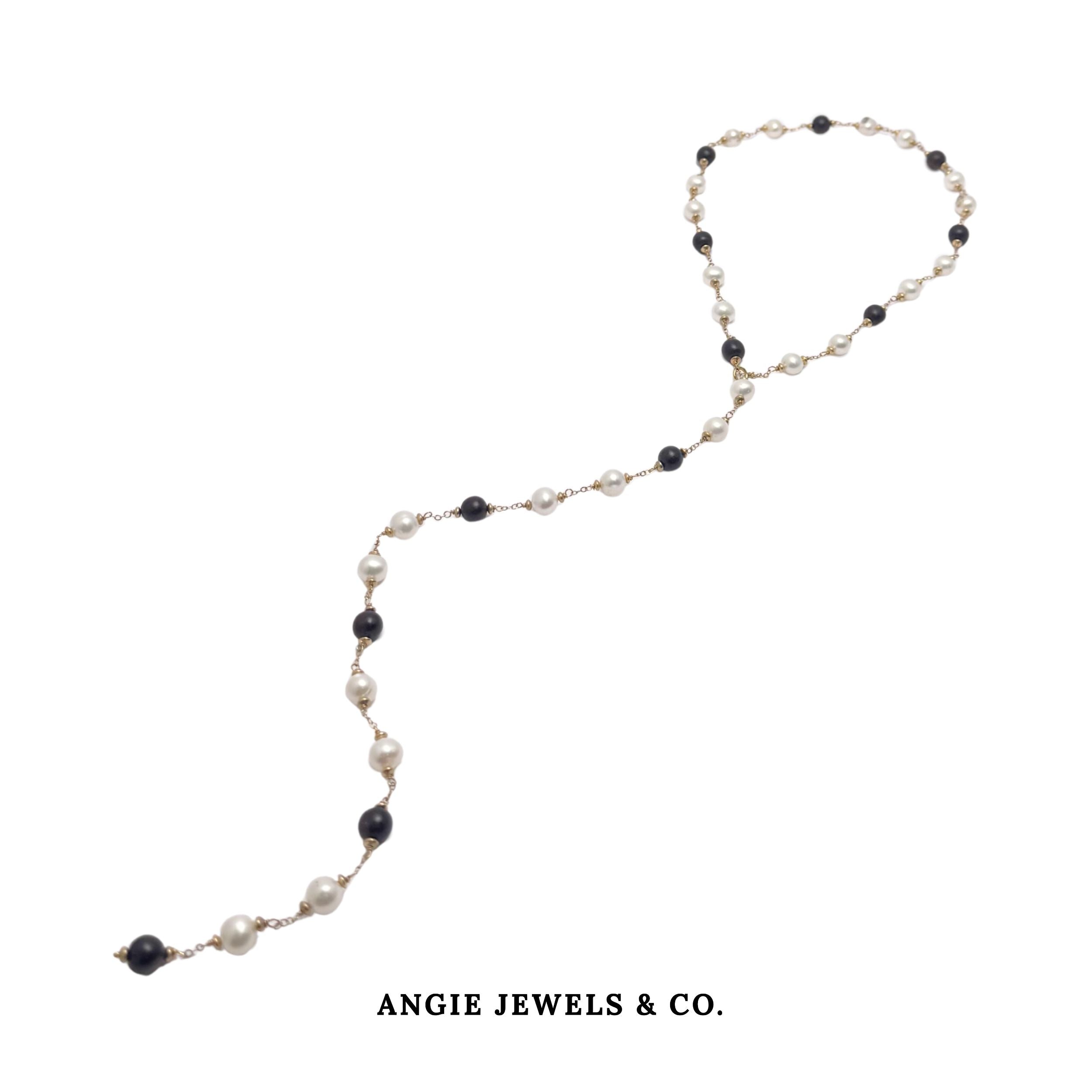 Bella Freshwater Pearl and Agarwood Necklace
