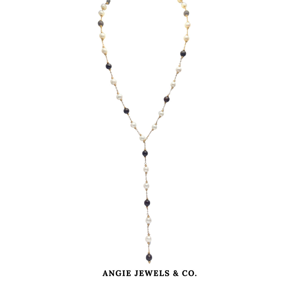 Bella Freshwater Pearl and Agarwood Necklace