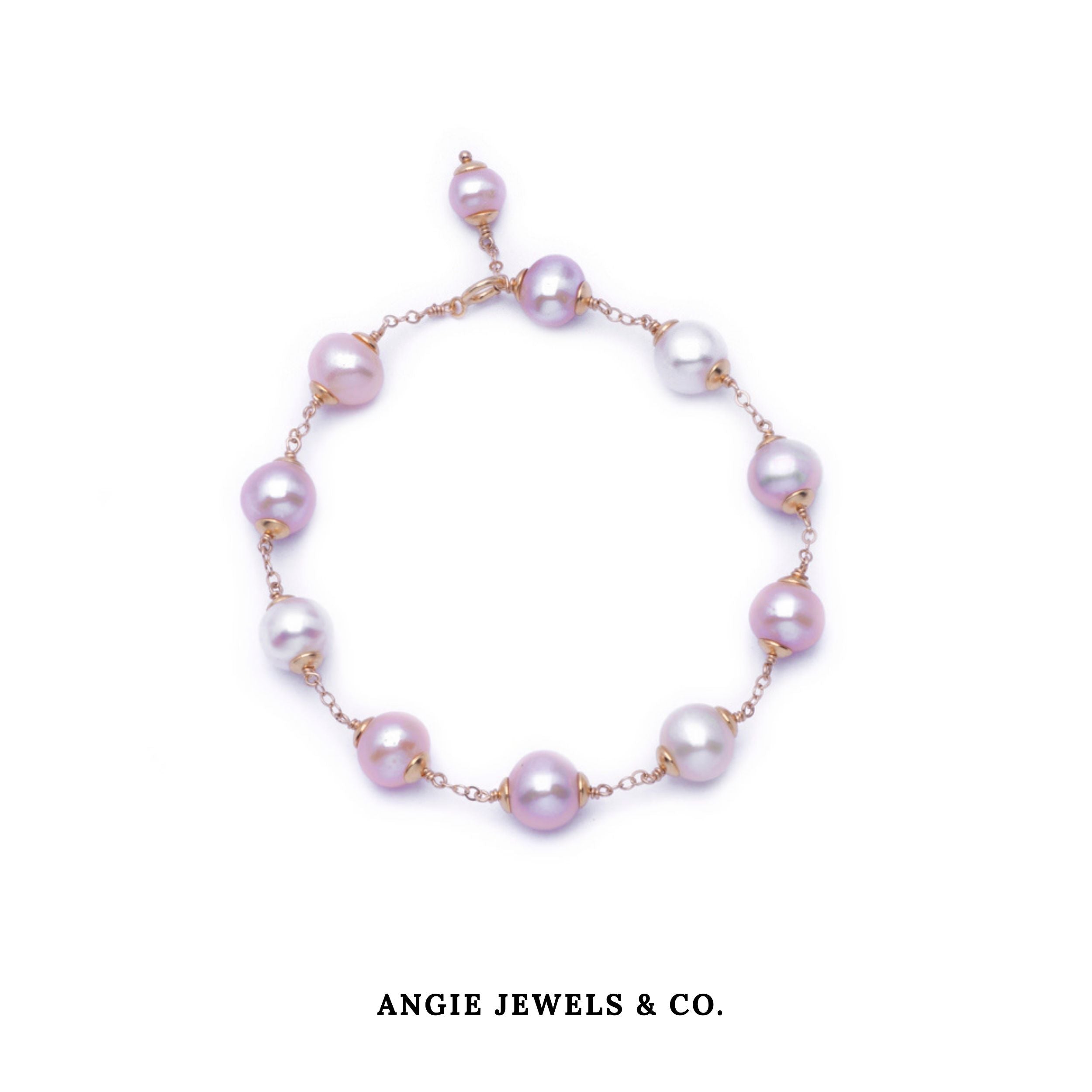 Bella Pastel Freshwater Pearl Bracelet with 14k Gold Filled