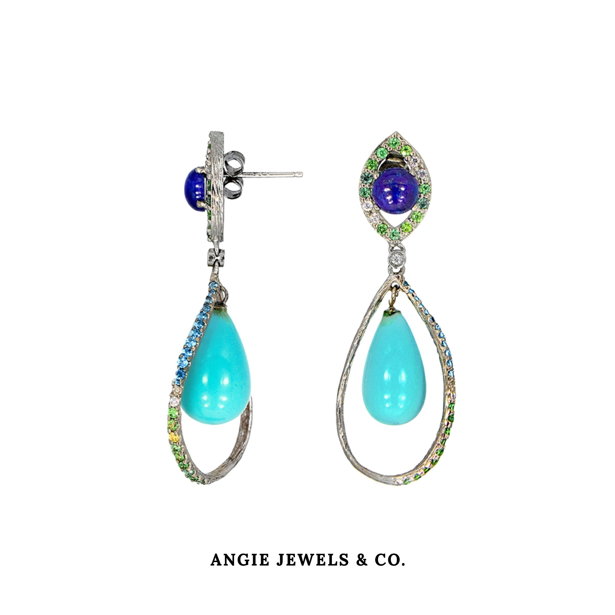 Blue Arian Earrings

lapis lazuli & turquoise swirl earring